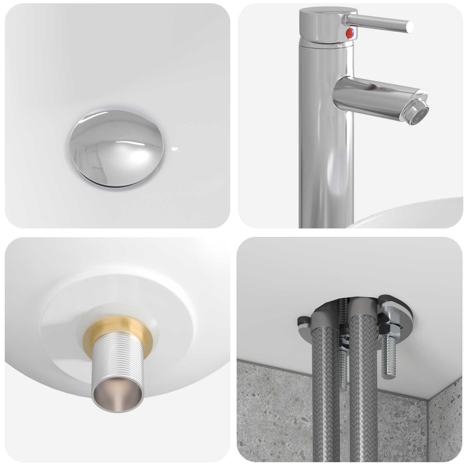 Set ormarića za kupaonicu 4 pcs Betonska siva Konstruirano drvo