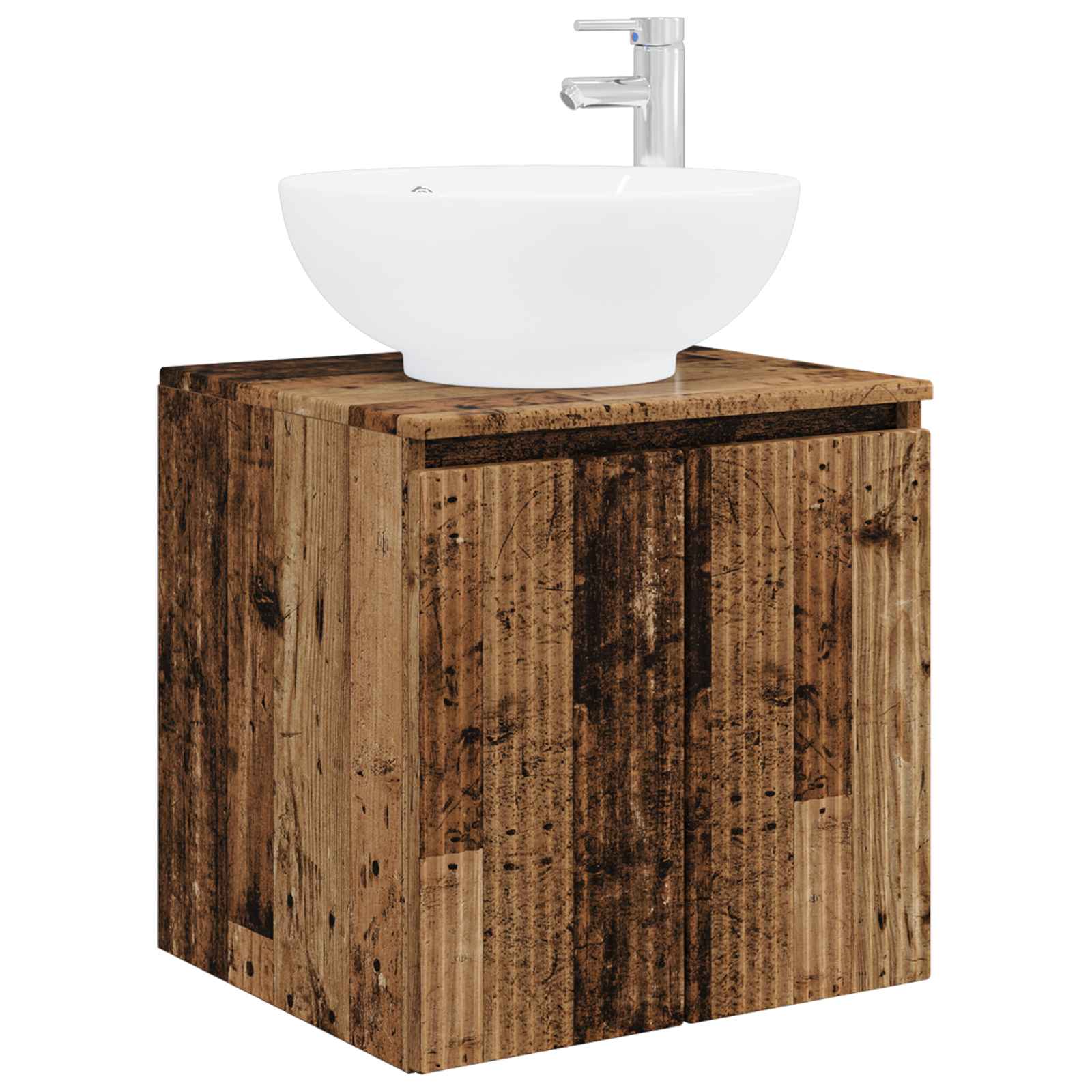 Set ormarića za kupaonicu 4 pcs Staro drvo Konstruirano drvo
