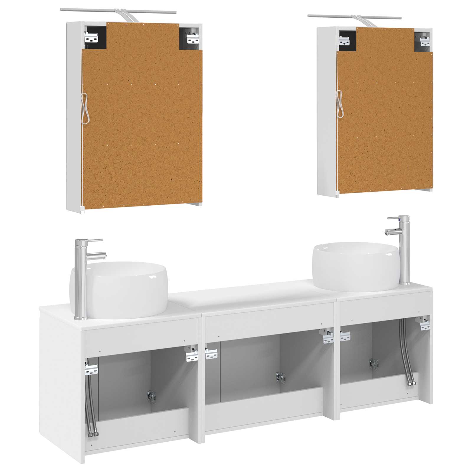 Set ormarića za kupaonicu 5 pcs Bijela Konstruirano drvo