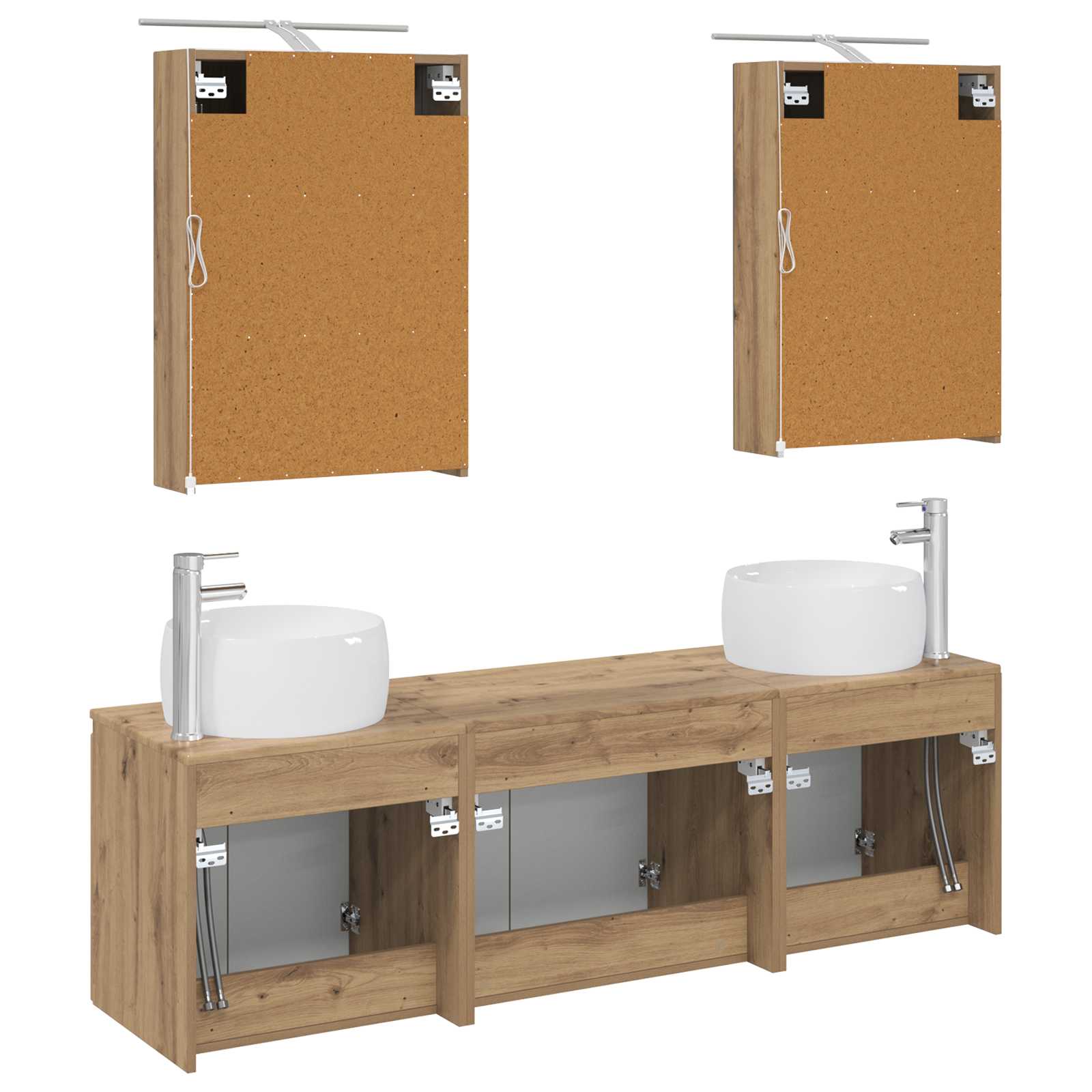 Set ormarića za kupaonicu 5 pcs Hrast artisan Konstruirano drvo