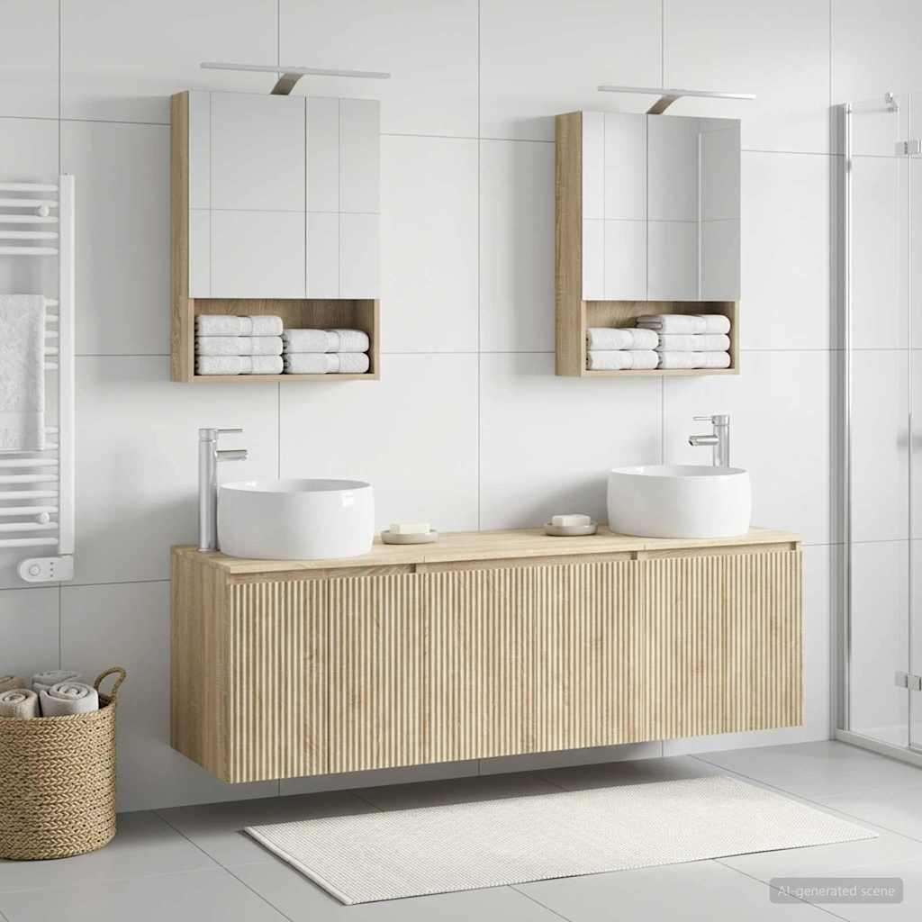 Set ormarića za kupaonicu 5 pcs Hrast sonoma Konstruirano drvo