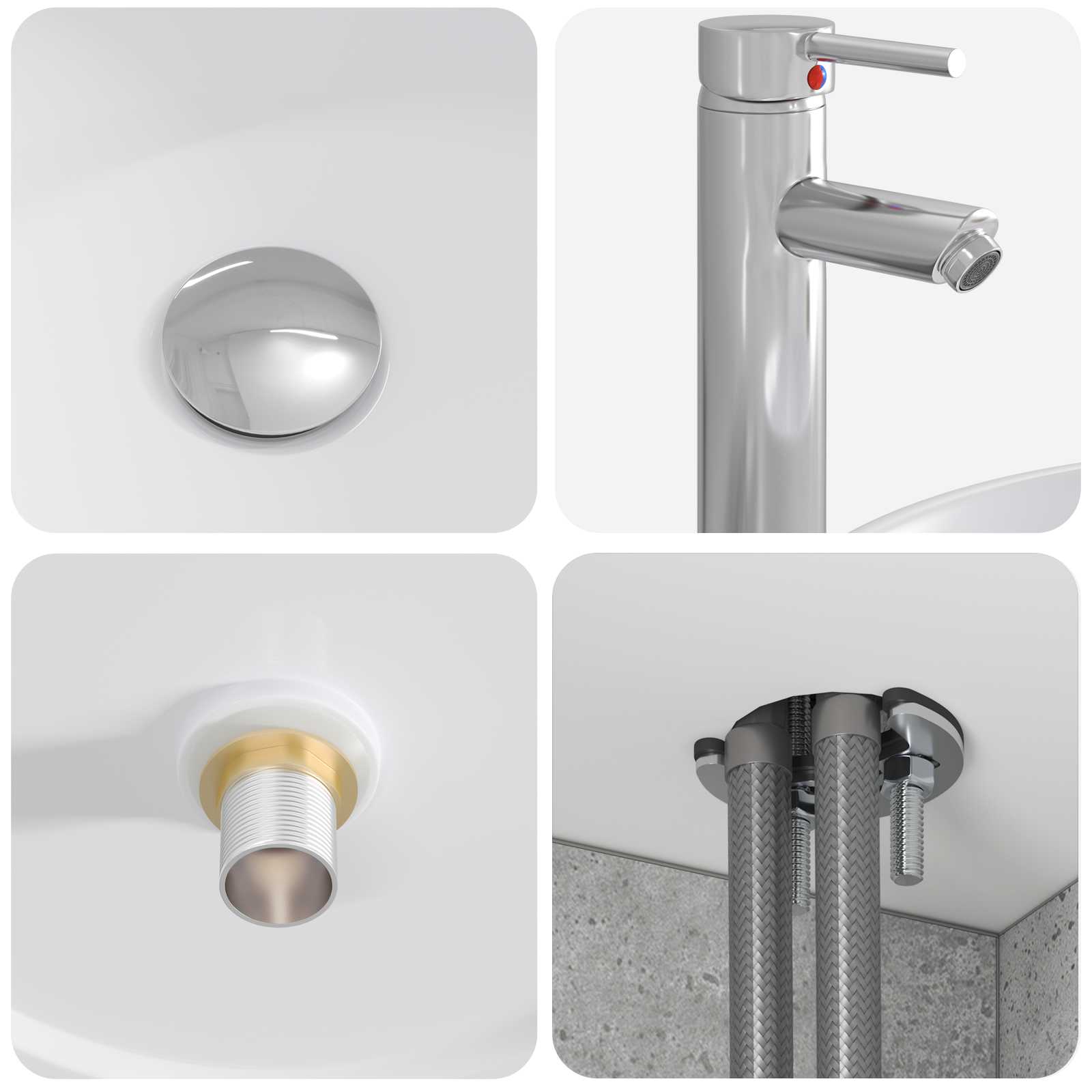 Set ormarića za kupaonicu 5 pcs Betonska siva Konstruirano drvo