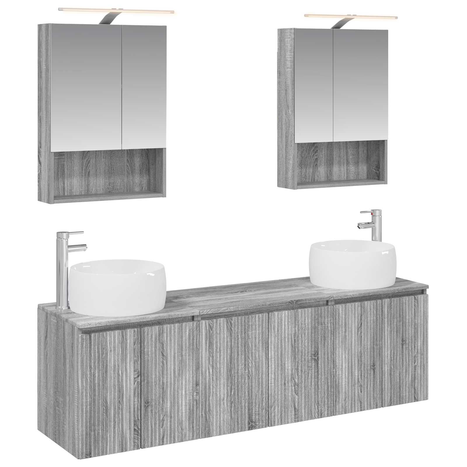 Set ormarića za kupaonicu 5 pcs Siva Sonoma Konstruirano drvo