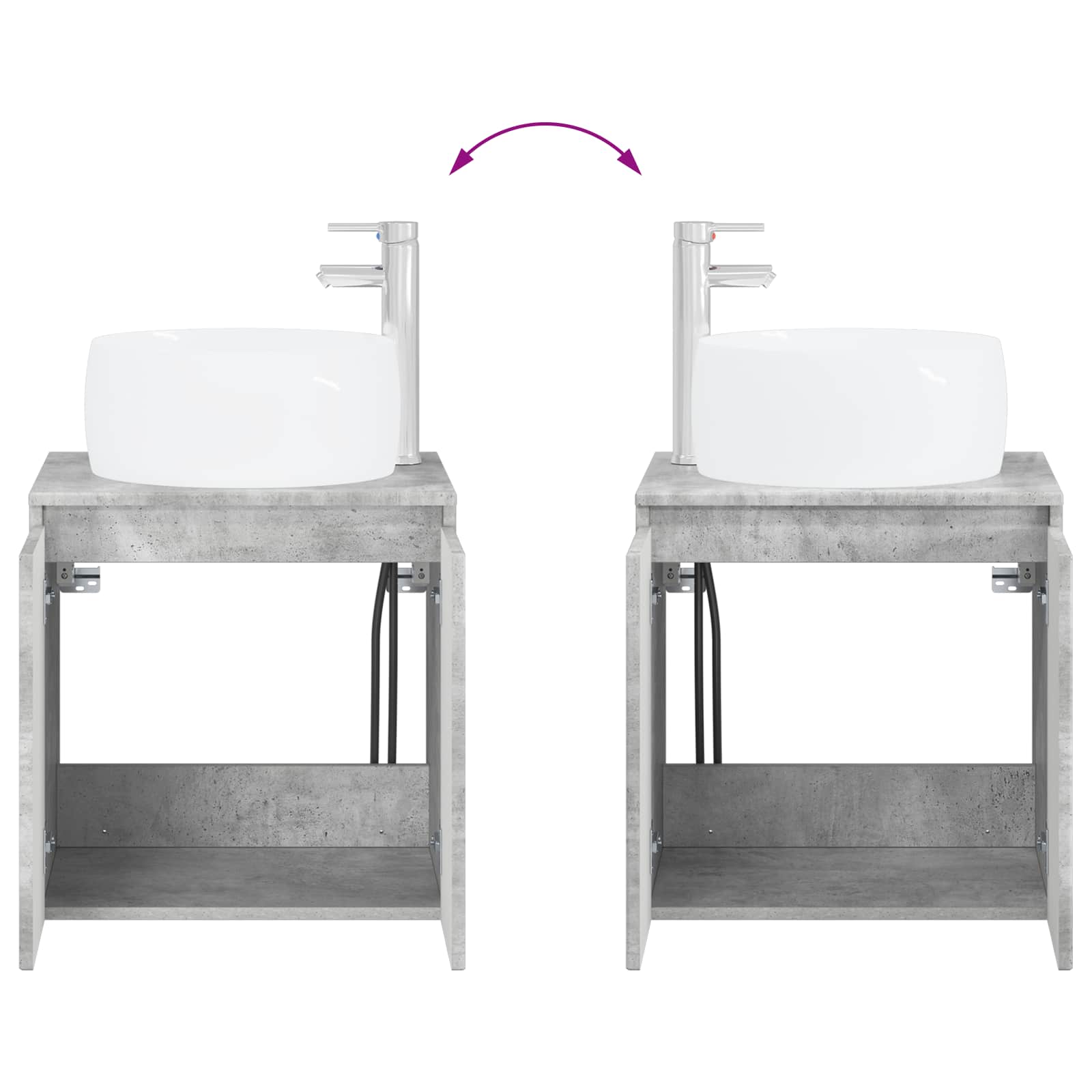 Set ormarića za kupaonicu 5 pcs Betonska siva Konstruirano drvo