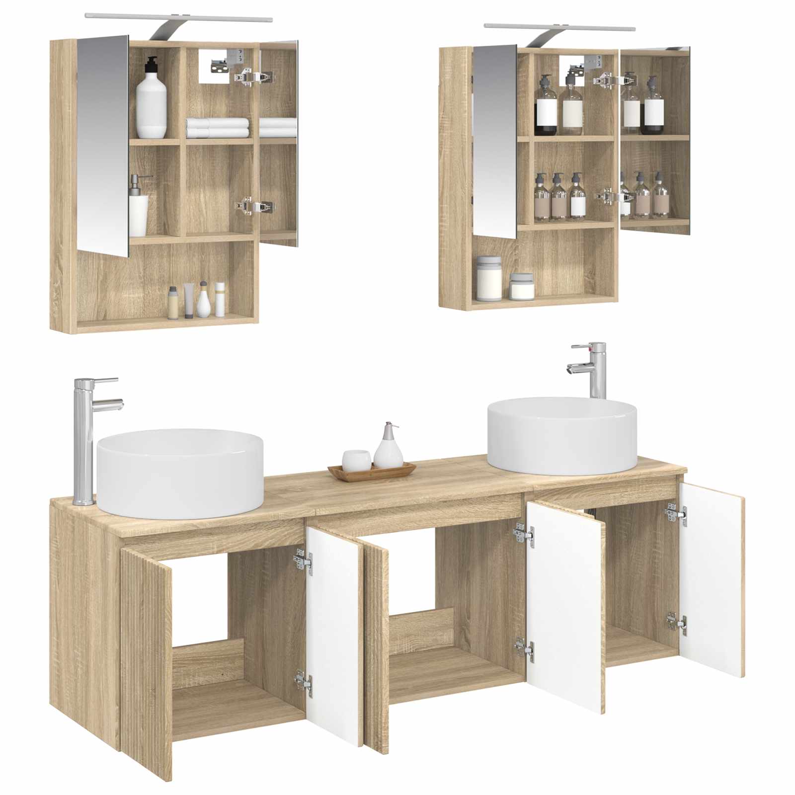 Set ormarića za kupaonicu 5 pcs Hrast sonoma Konstruirano drvo