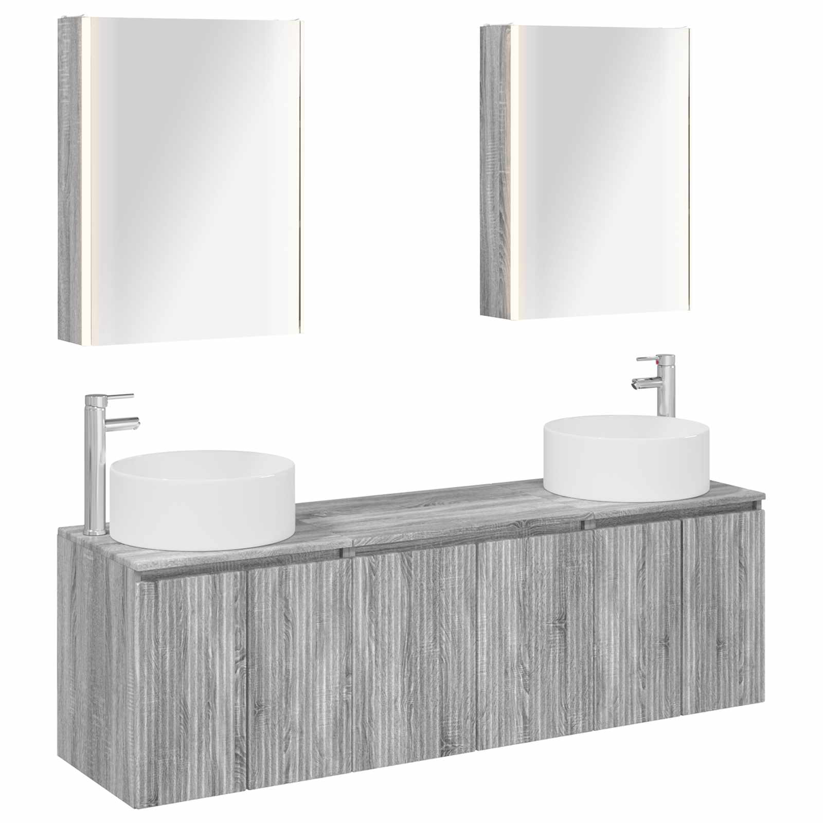Set ormarića za kupaonicu 5 pcs Siva Sonoma Konstruirano drvo