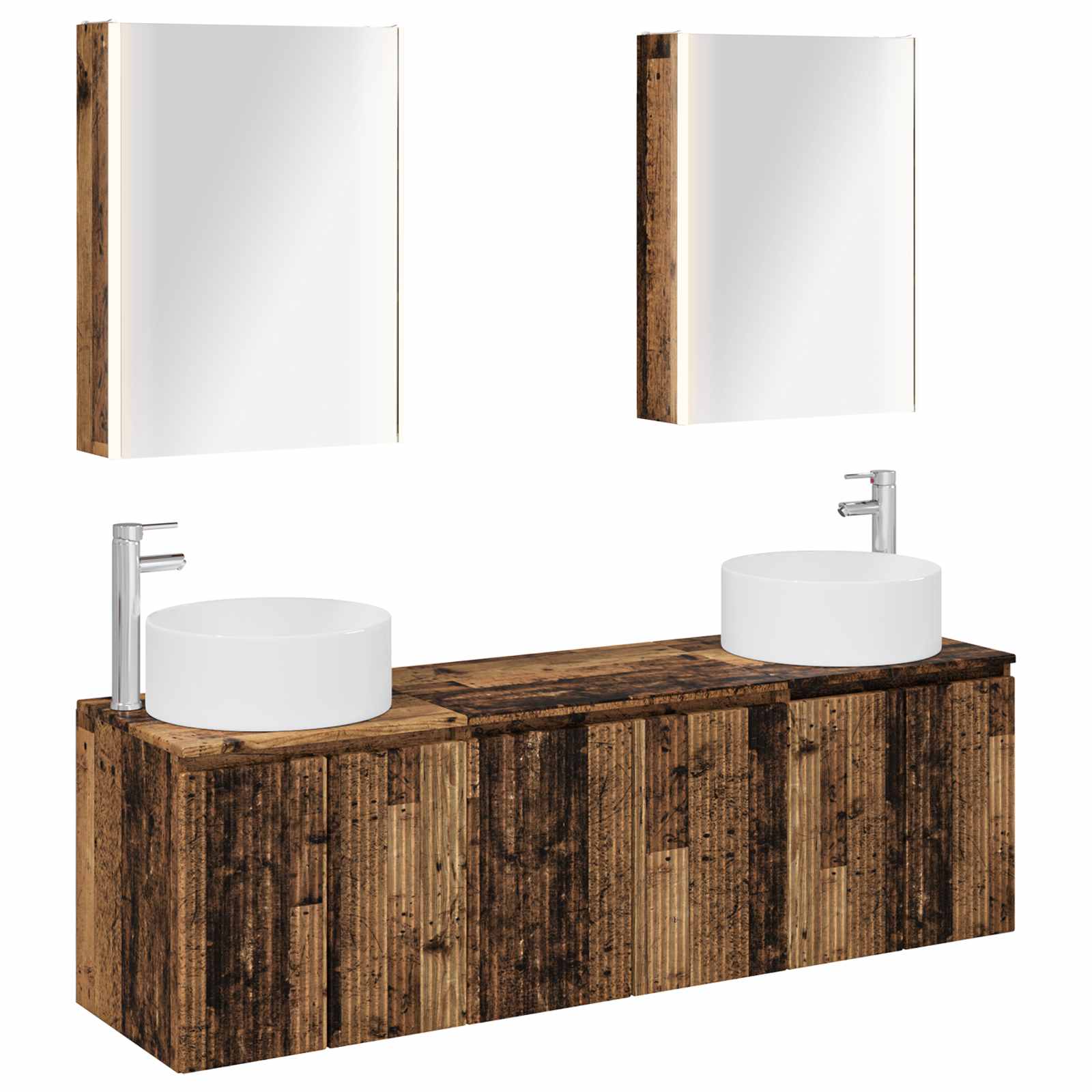 Set ormarića za kupaonicu 5 pcs Staro drvo Konstruirano drvo