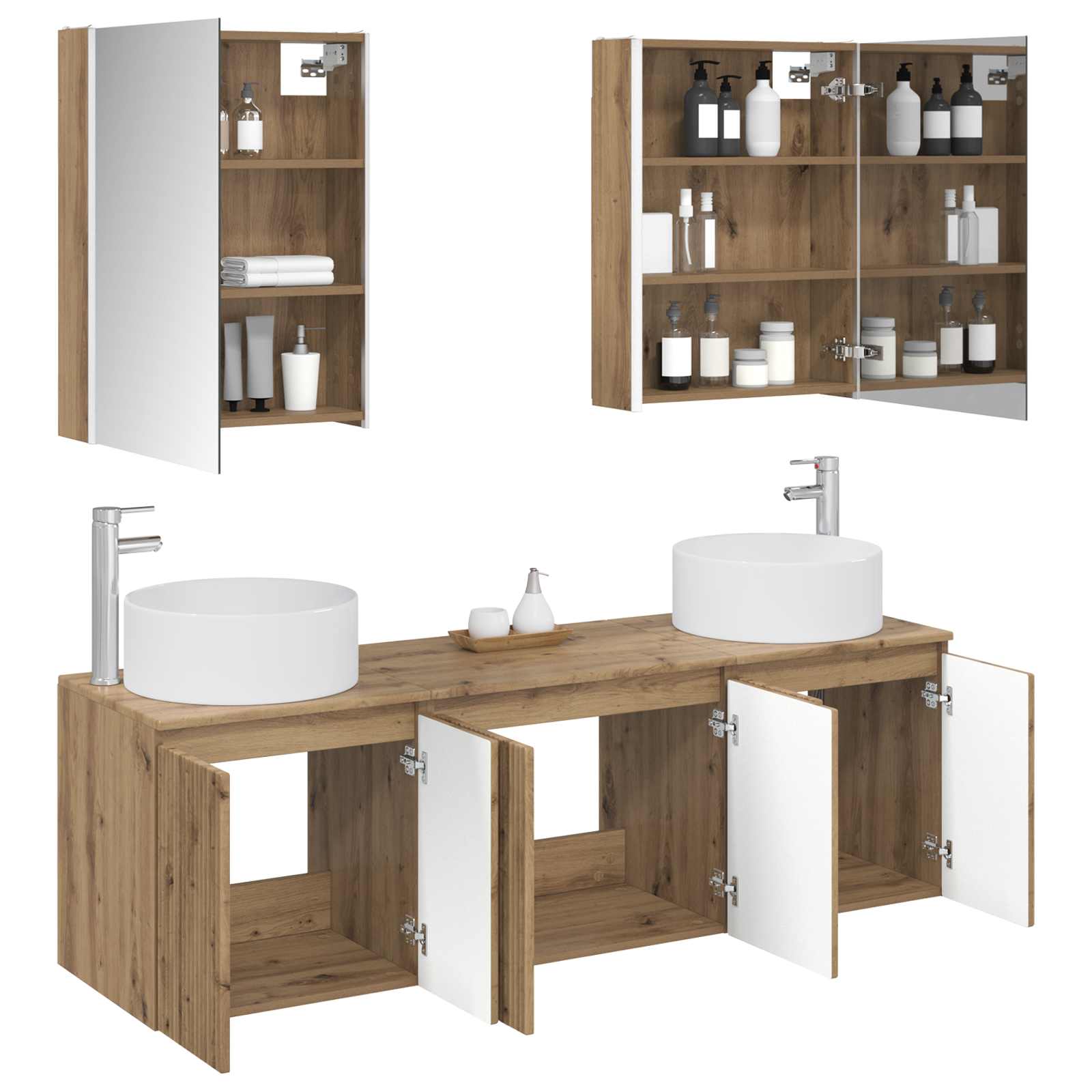 Set ormarića za kupaonicu 5 pcs Hrast artisan Konstruirano drvo