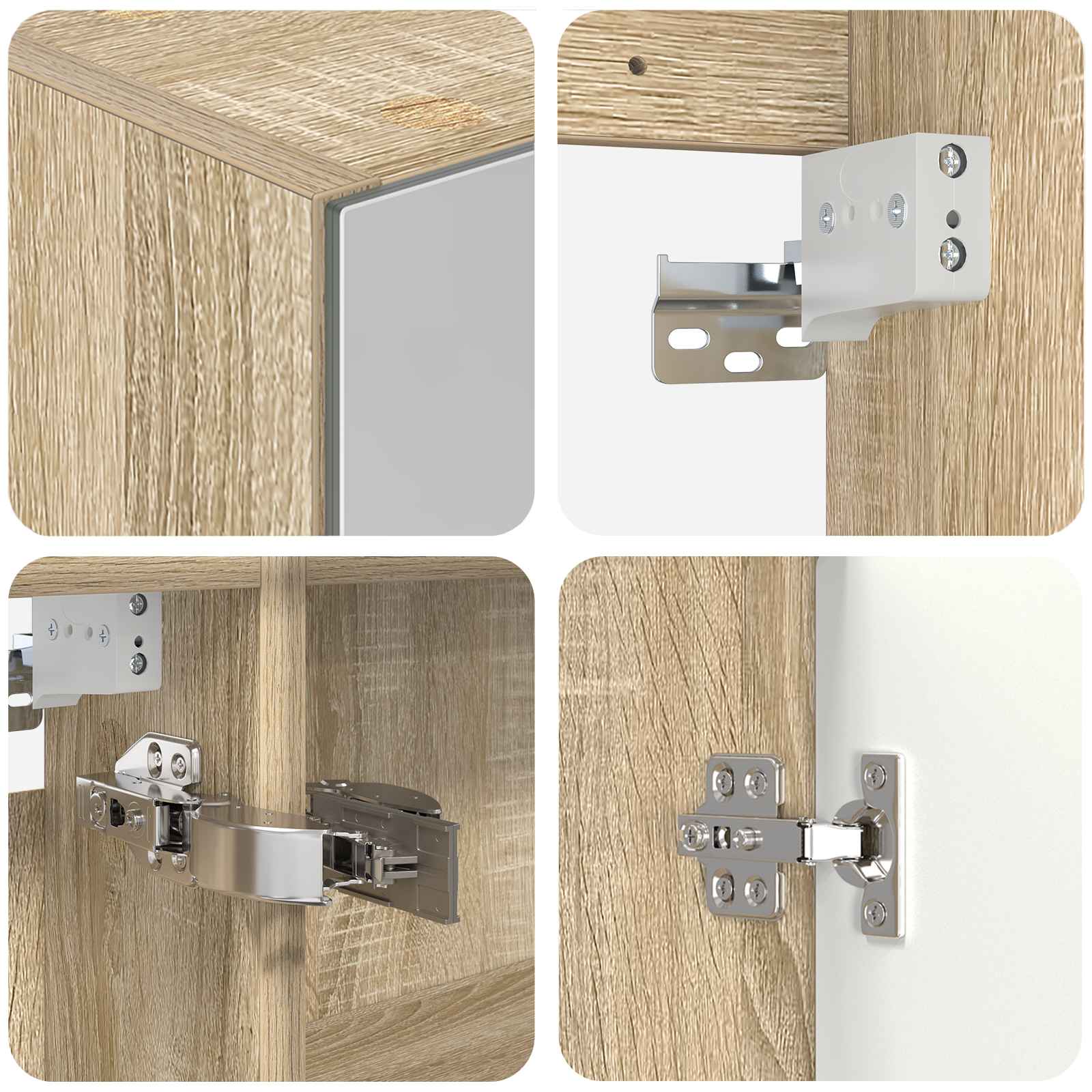 Set ormarića za kupaonicu 4 pcs Hrast sonoma 100 x 14,5 x 70 cm