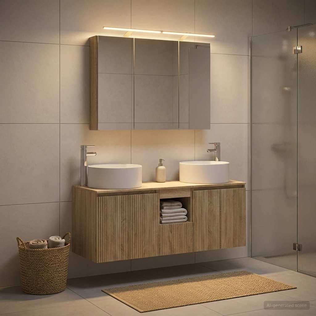 Set ormarića za kupaonicu 4 pcs Hrast sonoma 100 x 14,5 x 70 cm