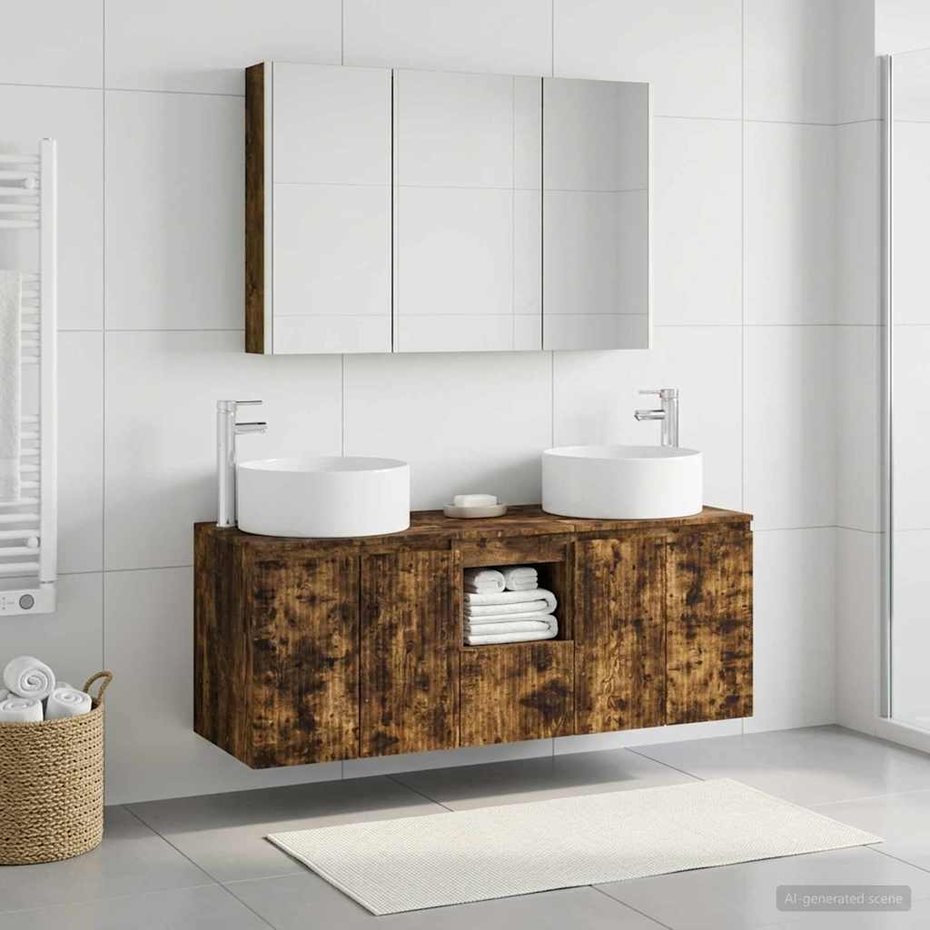 Set ormarića za kupaonicu 4 pcs Dimljeni hrast