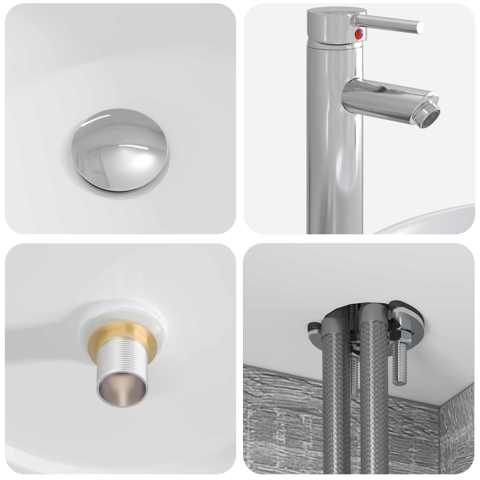Set ormarića za kupaonicu 4 pcs Siva Sonoma
