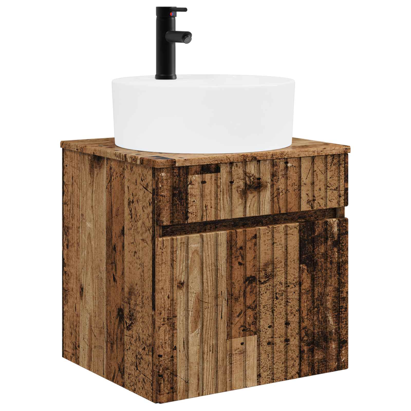 Set ormarića za kupaonicu 5 pcs Staro drvo 50 x 14,5 x 70 cm