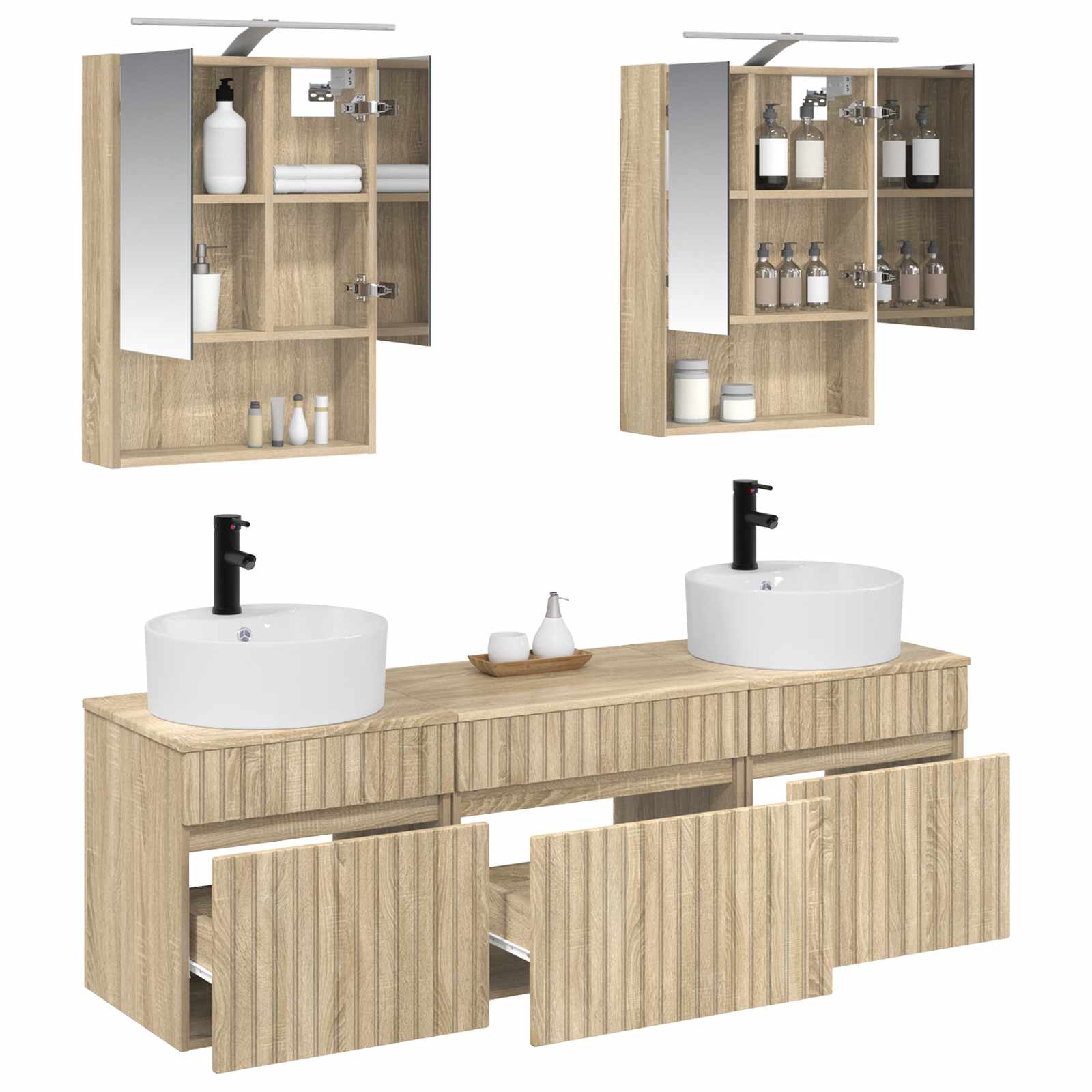 Set ormarića za kupaonicu 5 pcs Hrast sonoma 50 x 14,5 x 70 cm