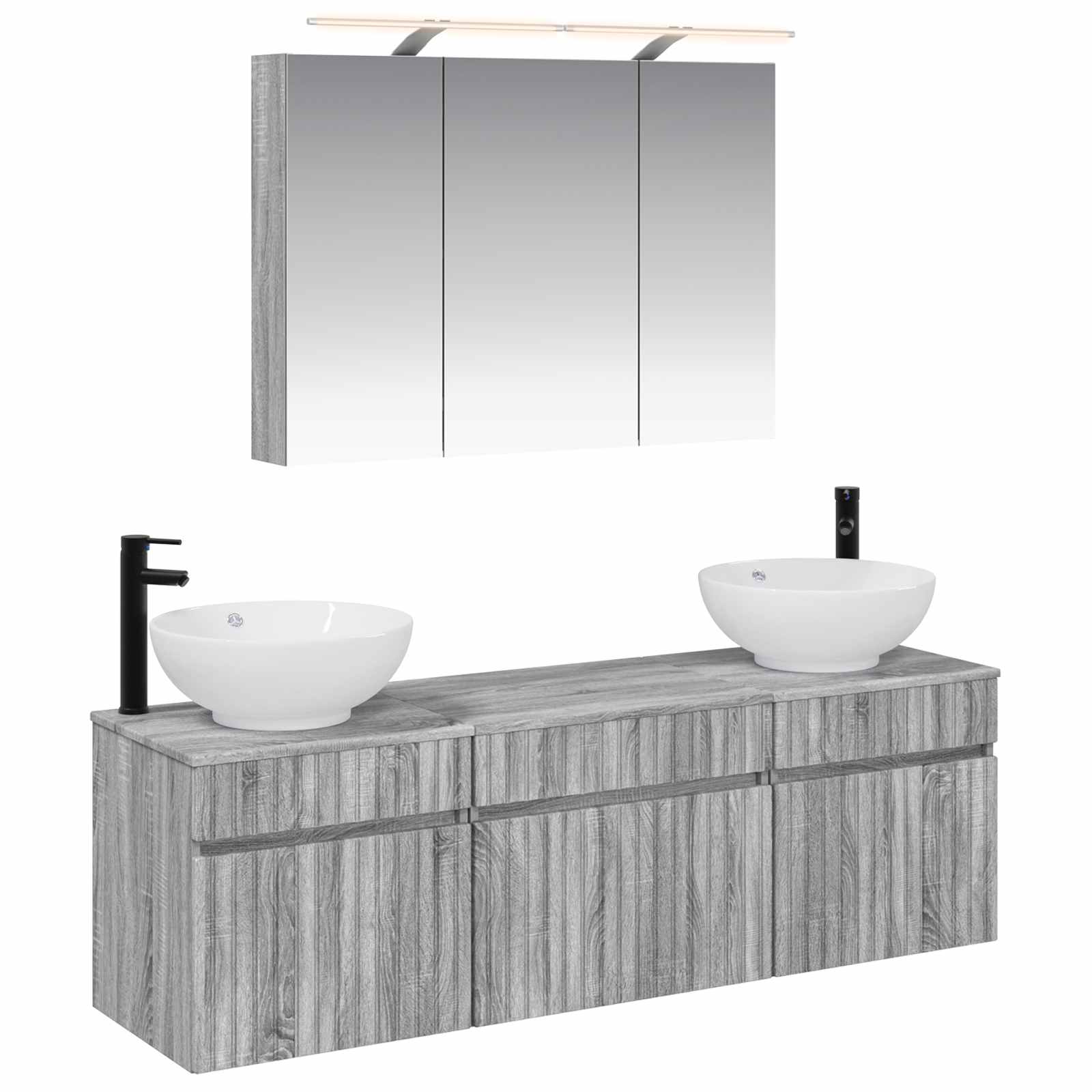 Set ormarića za kupaonicu 4 pcs Siva Sonoma 100 x 14,5 x 70 cm