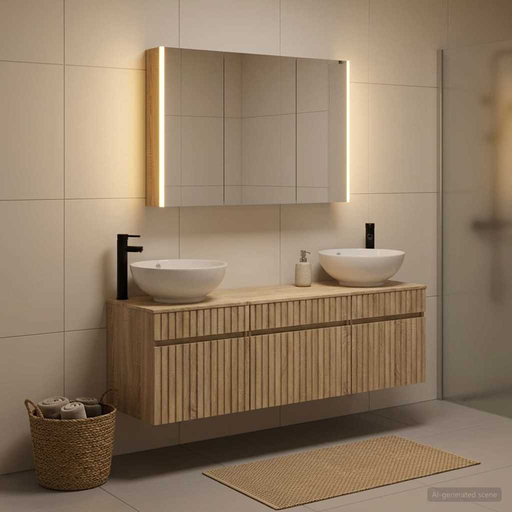 Set ormarića za kupaonicu 4 pcs Hrast sonoma