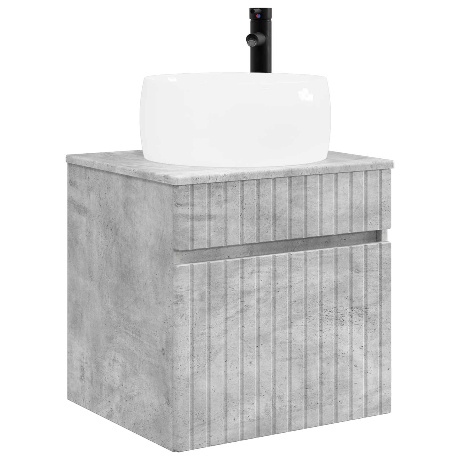 Set ormarića za kupaonicu 5 pcs Betonska siva 53 x 15,5 x 70 cm
