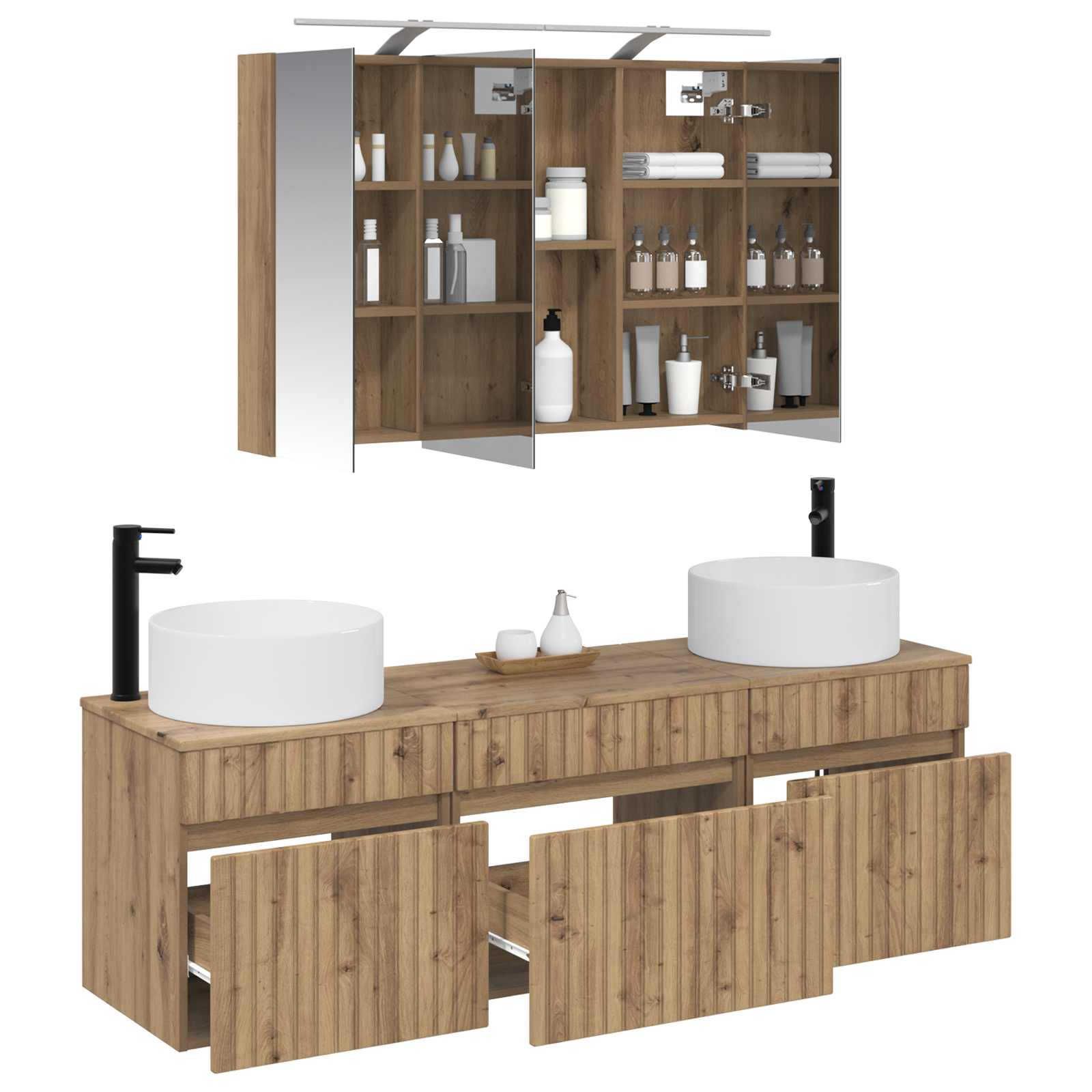 Set ormarića za kupaonicu 4 pcs Hrast artisan