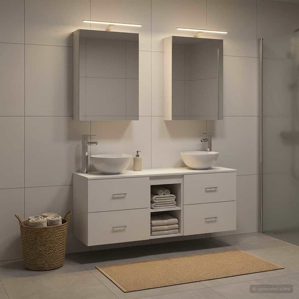 Set ormarića za kupaonicu 5 kom. Bijela Konstruirano drvo