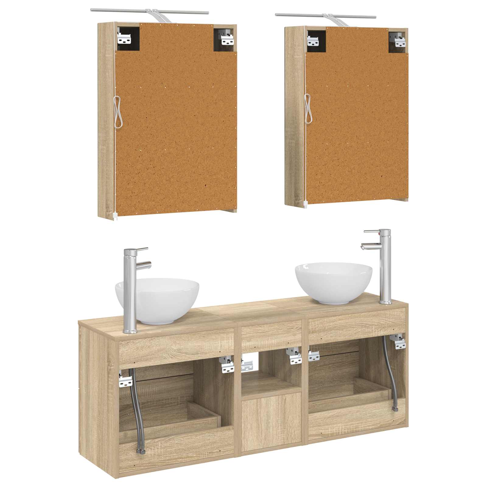 Set ormarića za kupaonicu 5 pcs Hrast sonoma 50 x 14,5 x 70 cm