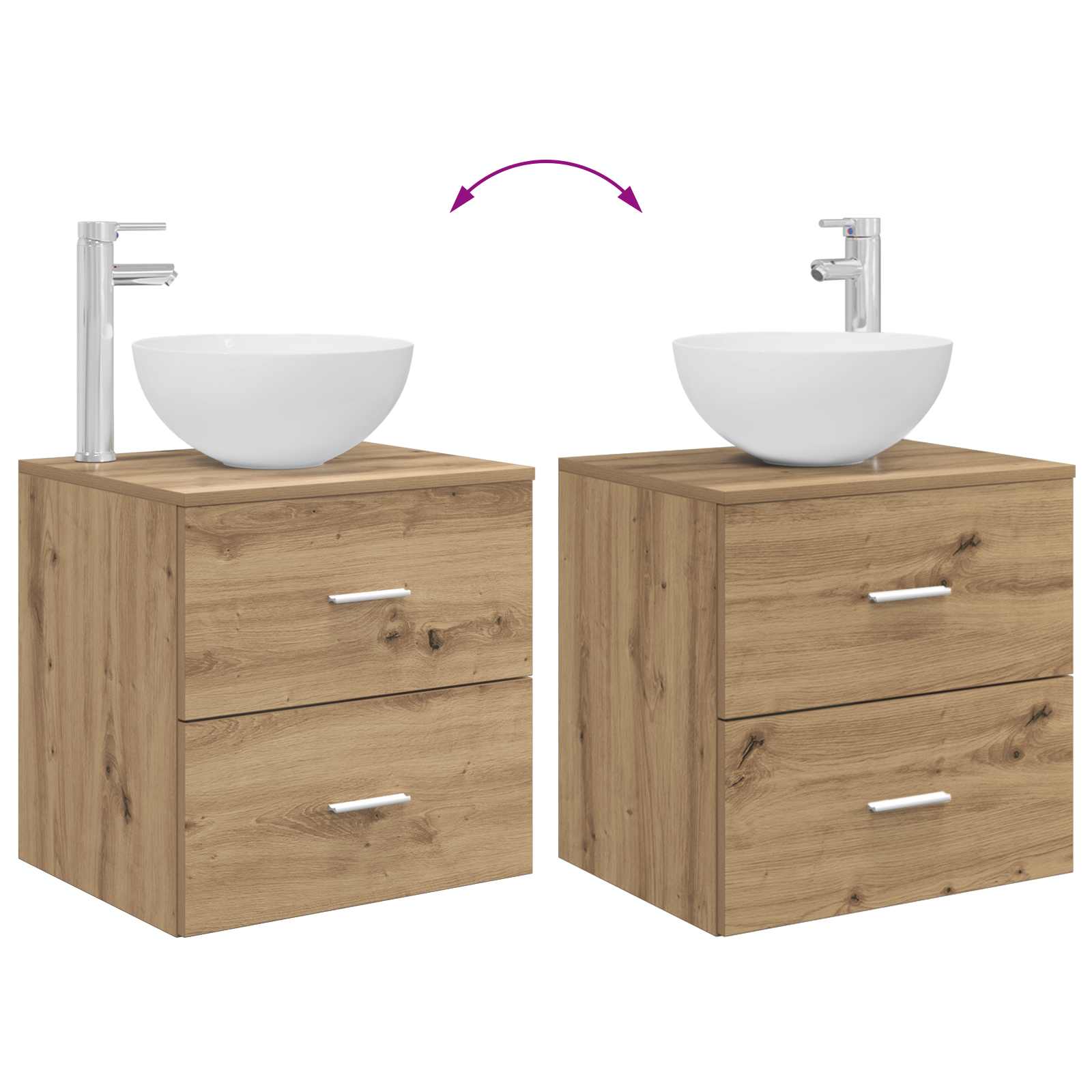 Set ormarića za kupaonicu 5 pcs Hrast artisan 50 x 14,5 x 70 cm
