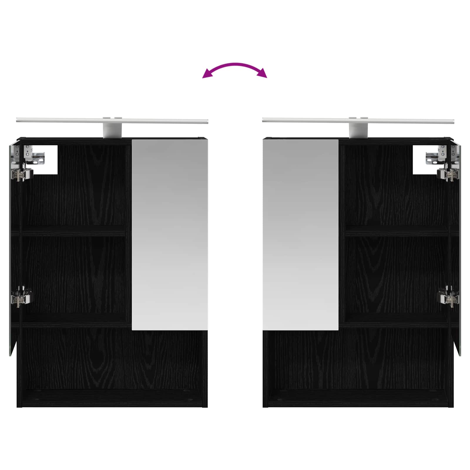 Set ormarića za kupaonicu 5 pcs Crni hrast 50 x 14,5 x 70 cm