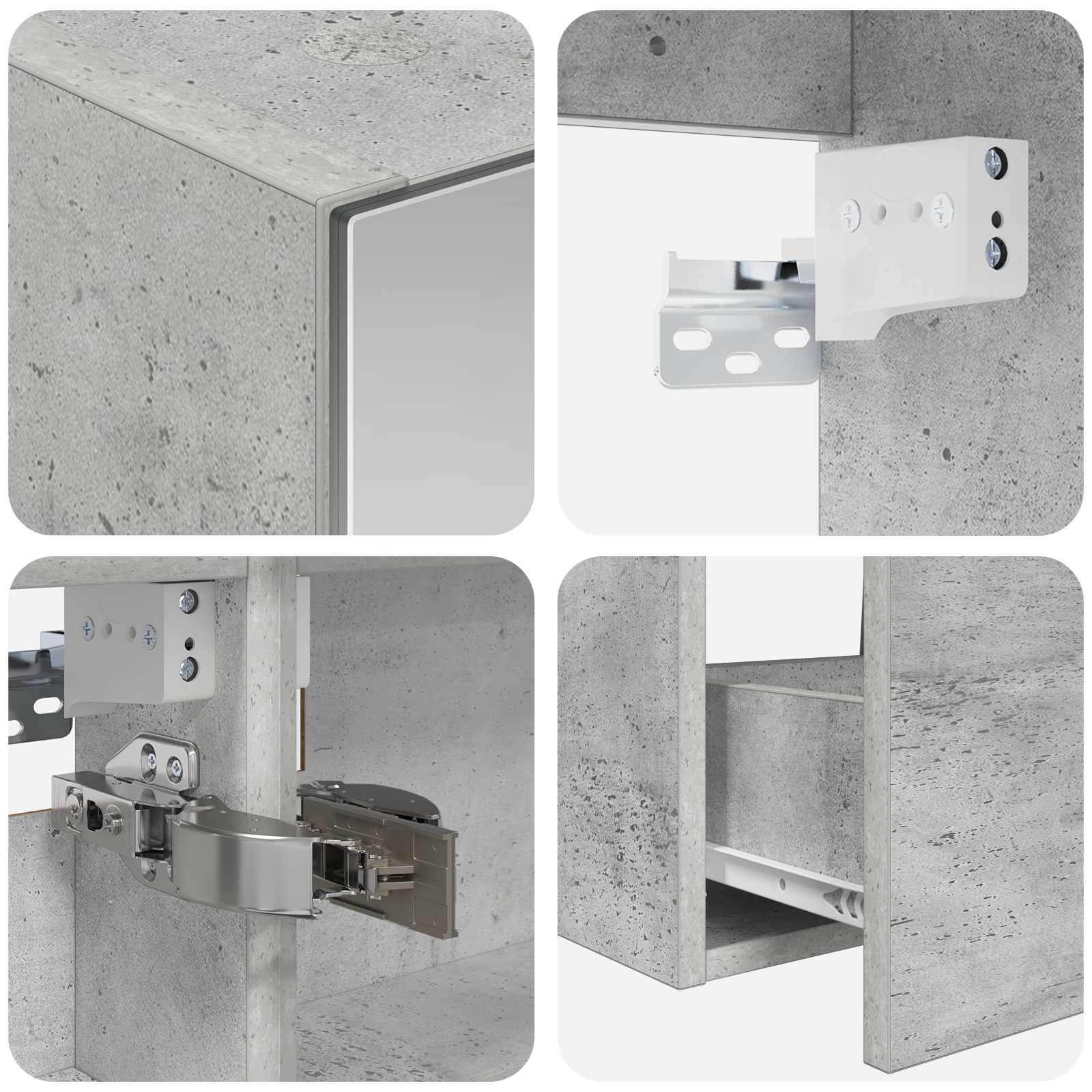 Set ormarića za kupaonicu 5 pcs Betonska siva 50 x 14,5 x 70 cm