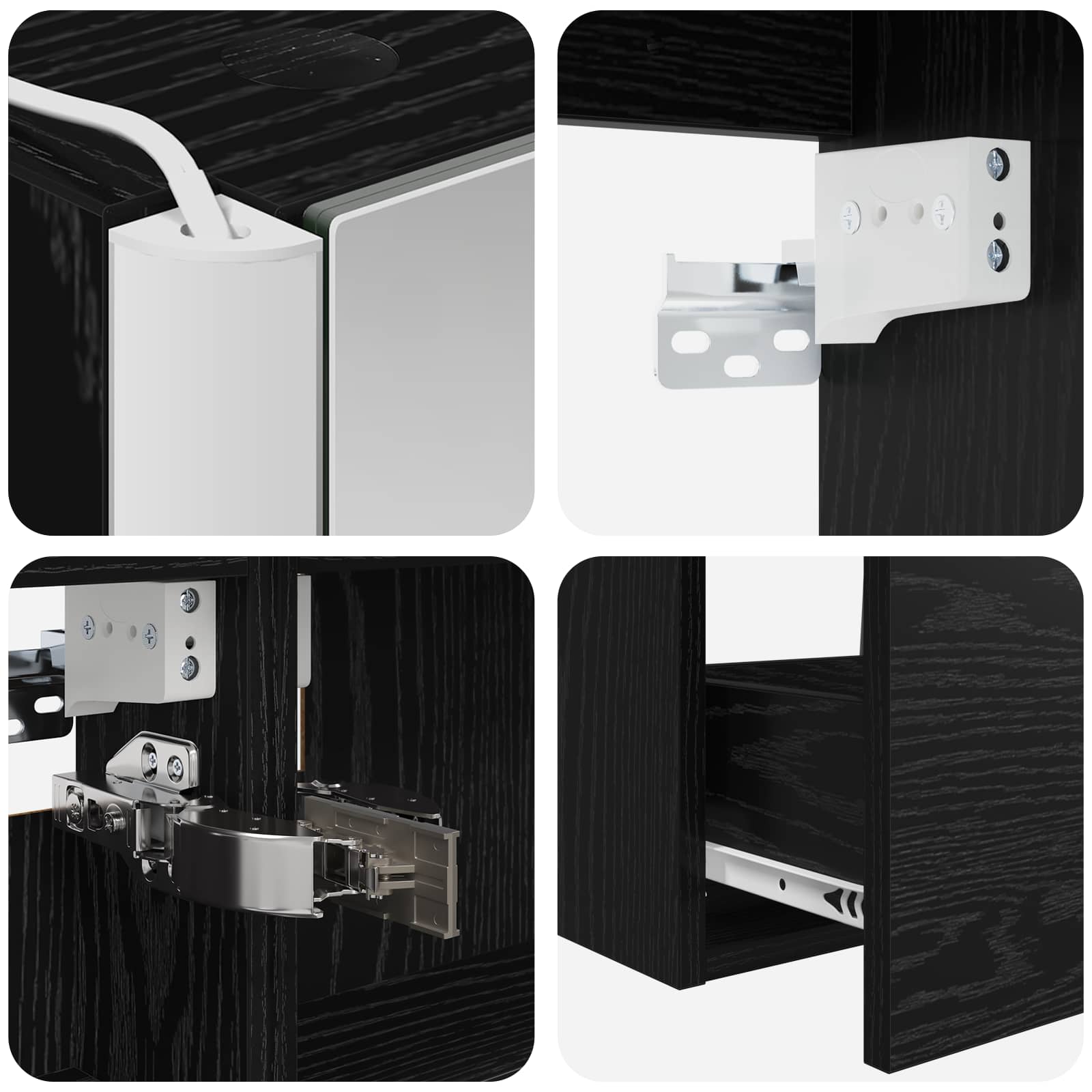 Set ormarića za kupaonicu 5 pcs Crni hrast 53 x 15,5 x 70 cm