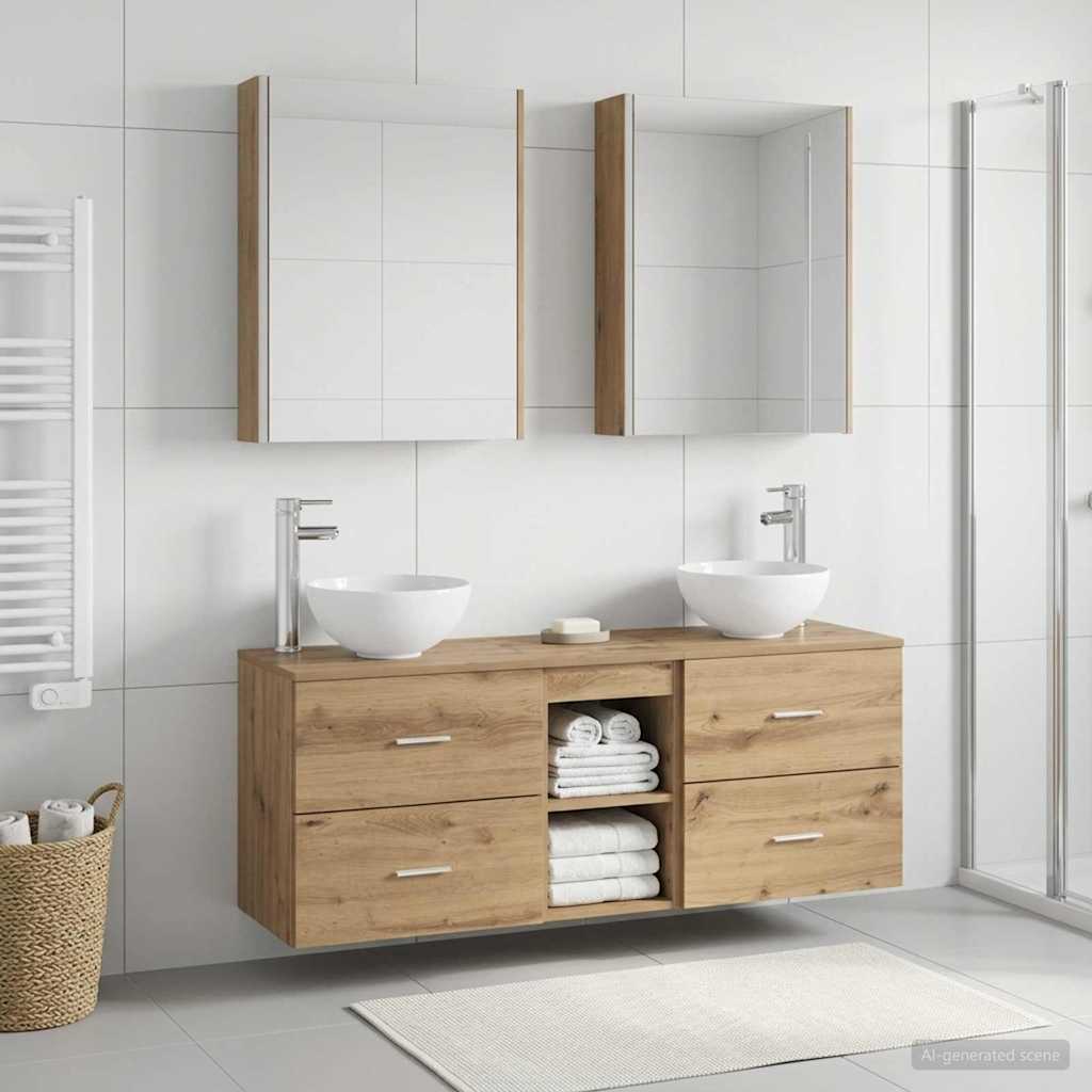 Set ormarića za kupaonicu 5 pcs Hrast artisan 53 x 15,5 x 70 cm