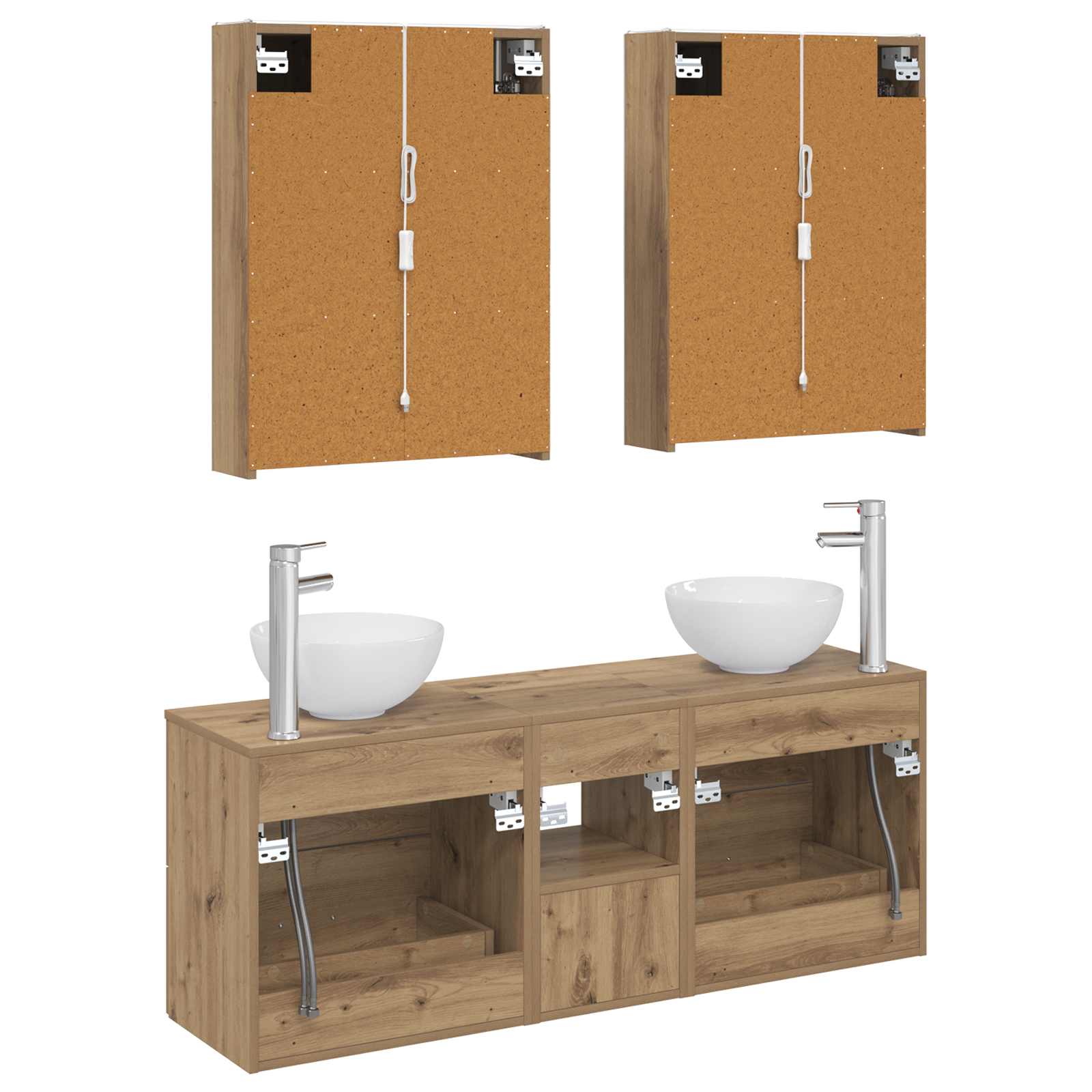 Set ormarića za kupaonicu 5 pcs Hrast artisan 53 x 15,5 x 70 cm
