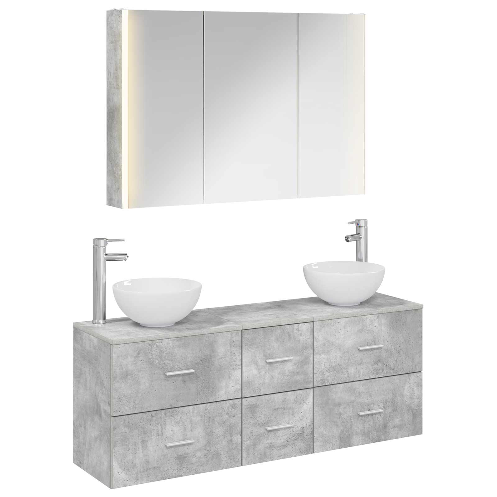 Set namještaja za kupaonicu 4 pcs Betonska siva