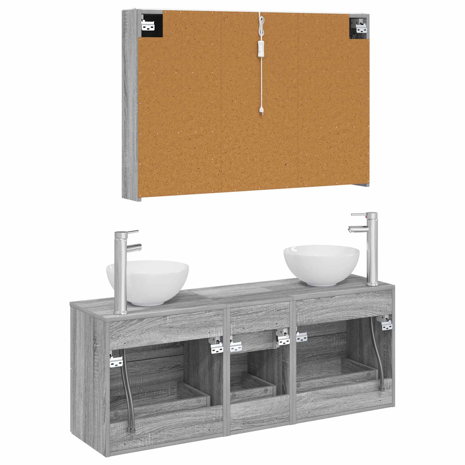Set namještaja za kupaonicu 4 pcs Siva Sonoma