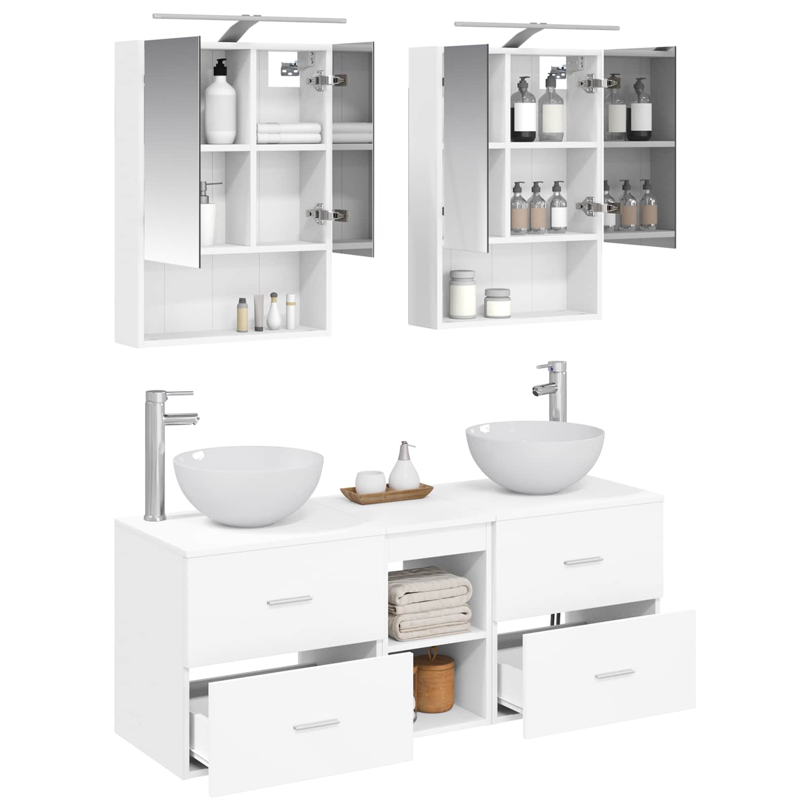 Set namještaja za kupaonicu 5 pcs Bijela