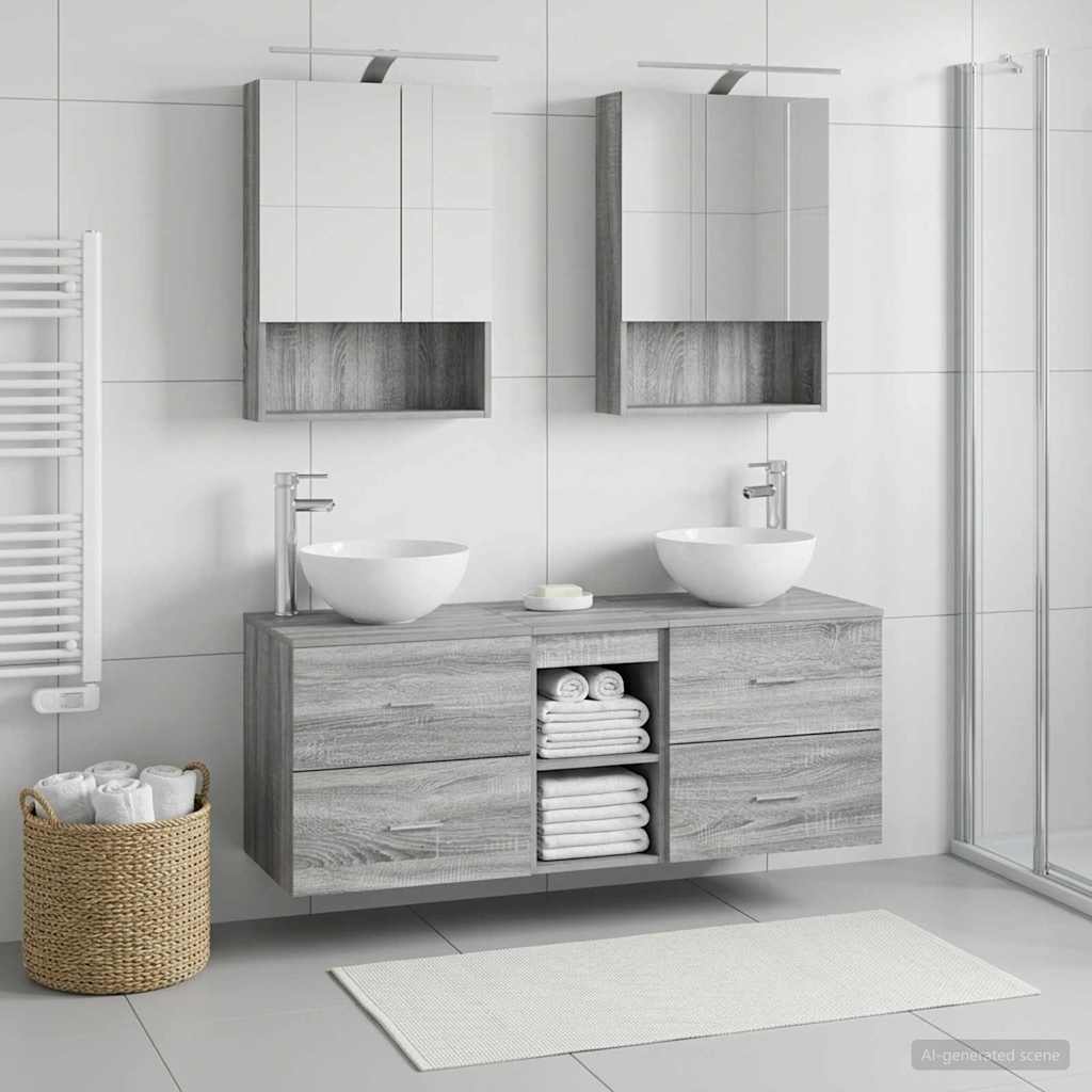Set namještaja za kupaonicu 5 pcs Siva Sonoma