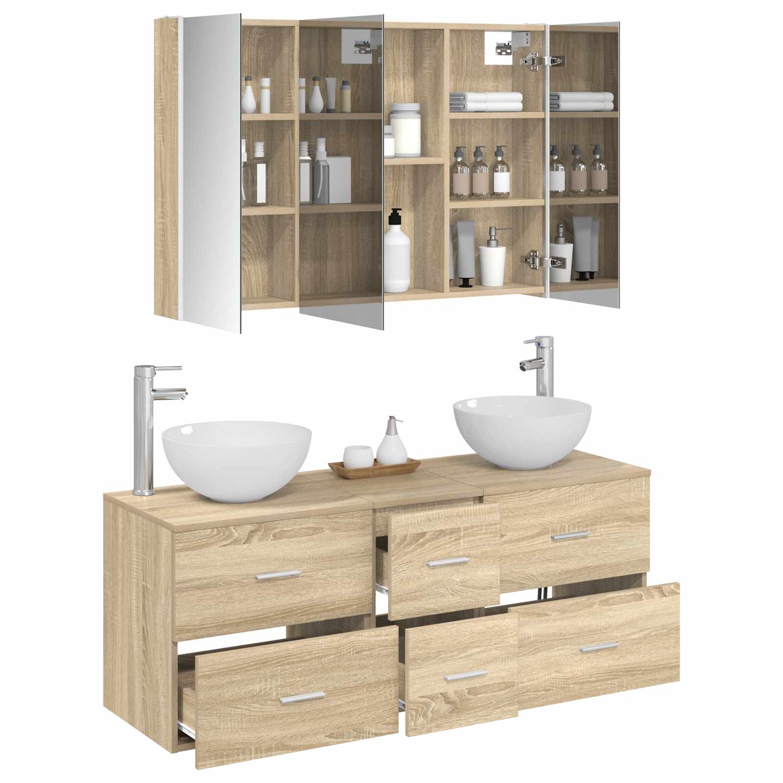 Set namještaja za kupaonicu 4 pcs Hrast sonoma