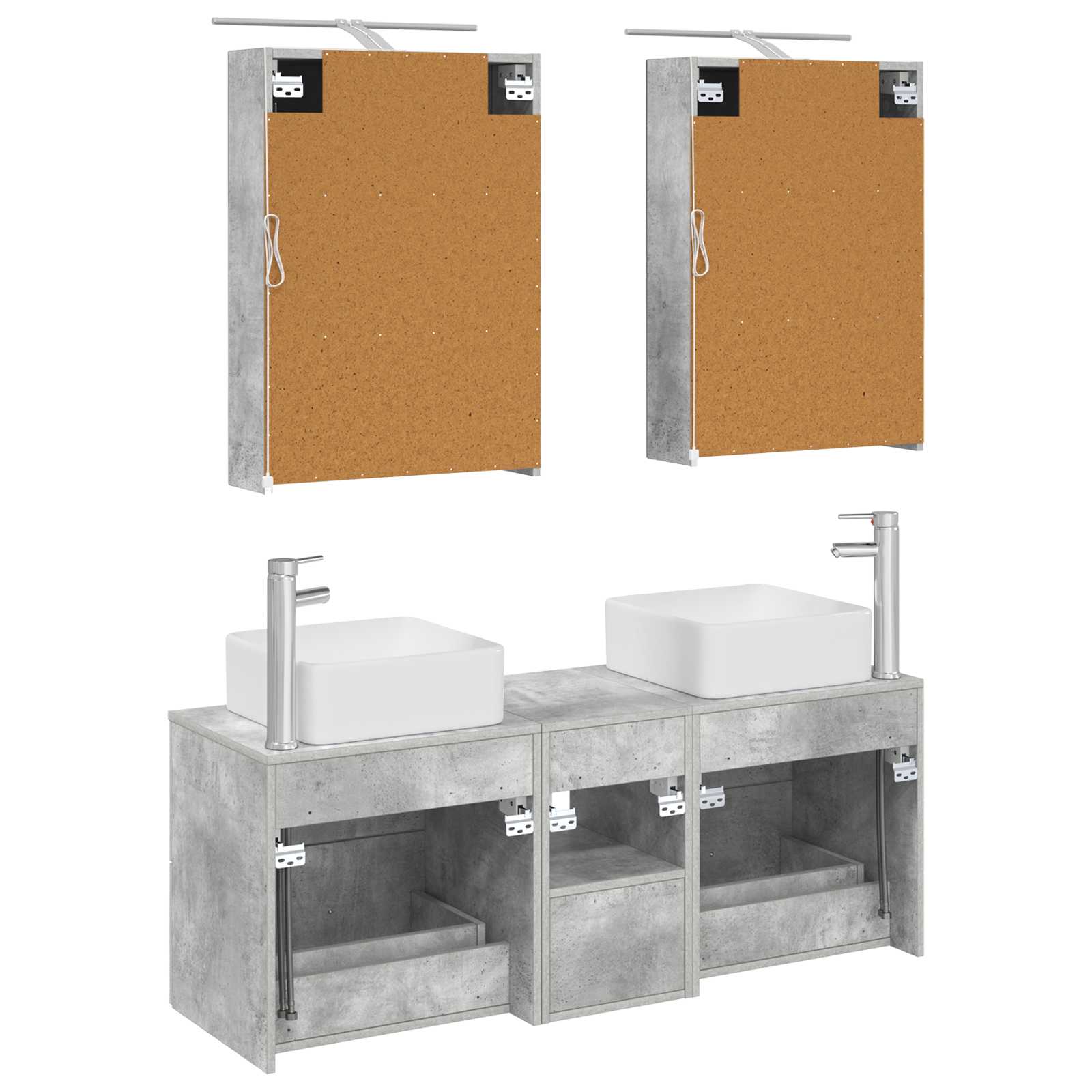 Set namještaja za kupaonicu 5 pcs Betonska siva