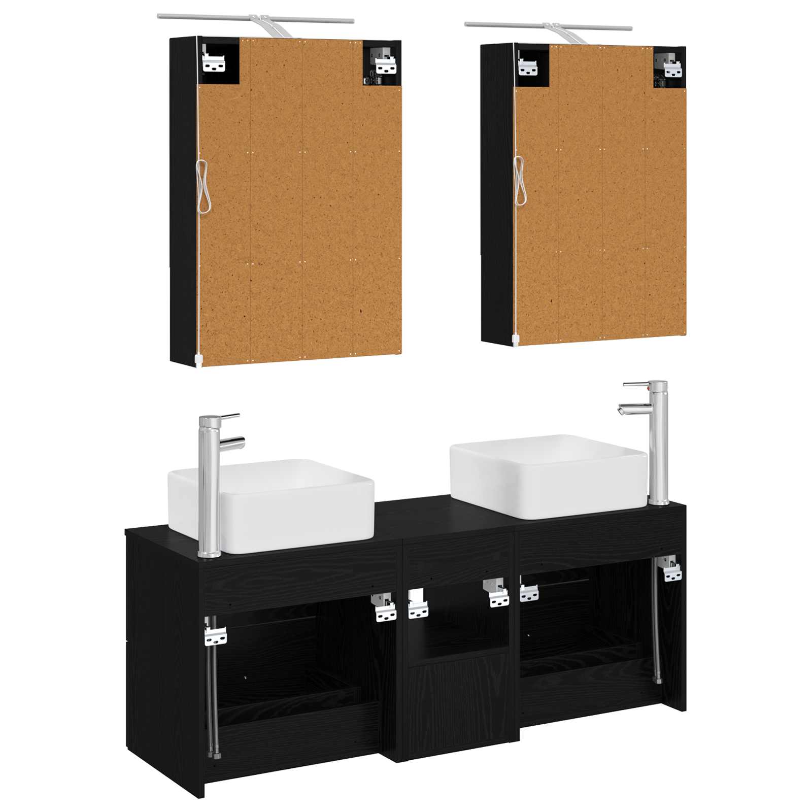 Set namještaja za kupaonicu 5 pcs Crni hrast