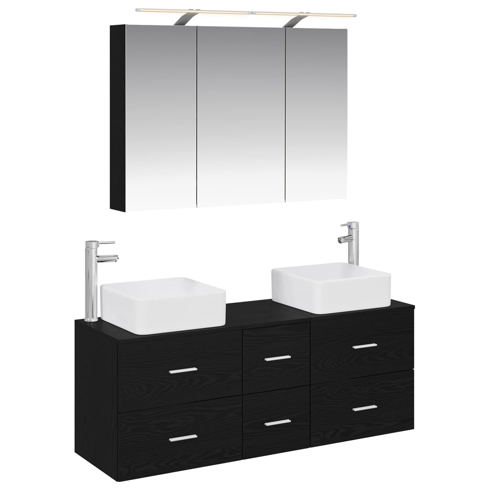 Set namještaja za kupaonicu 4 pcs Crni hrast