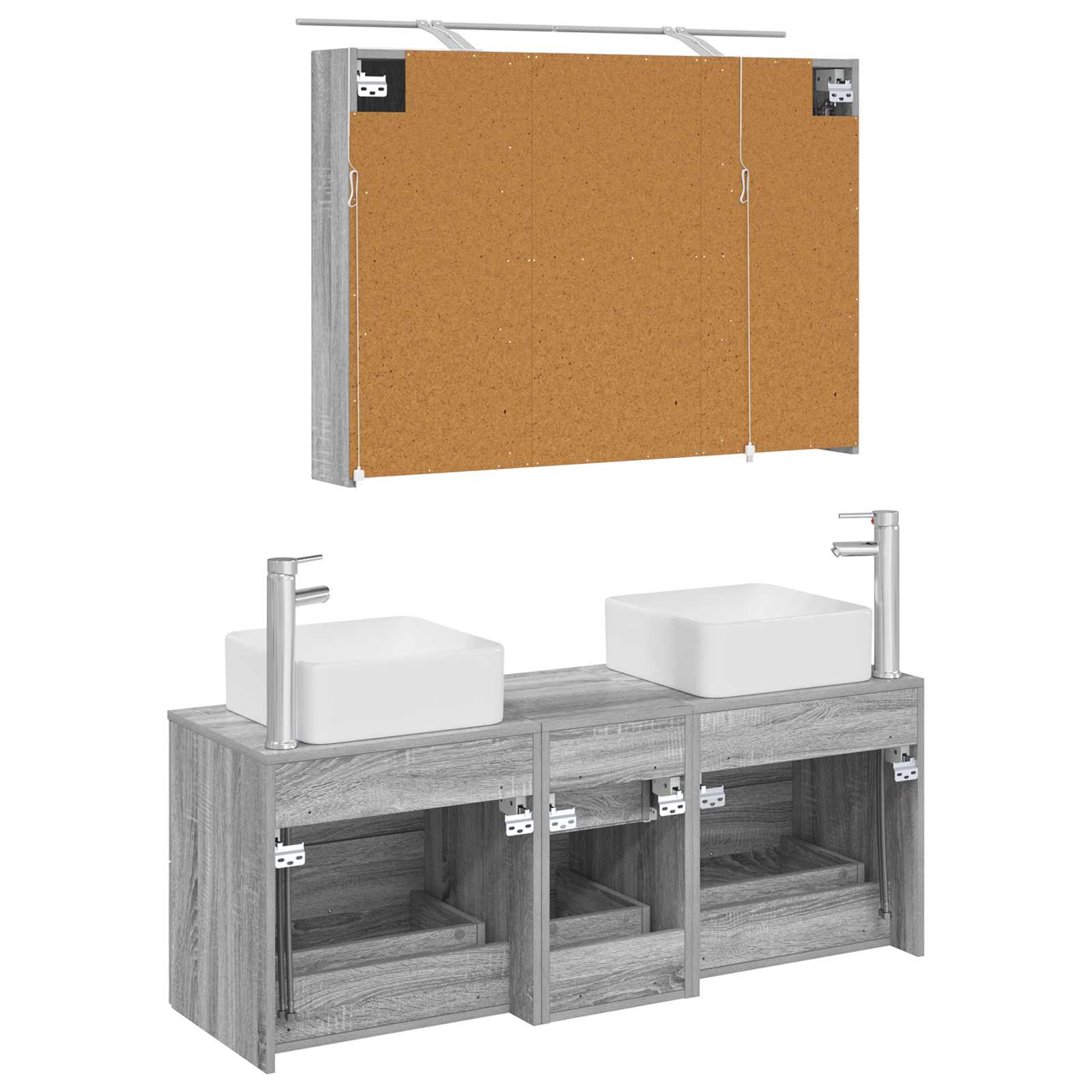 Set namještaja za kupaonicu 4 pcs Siva Sonoma