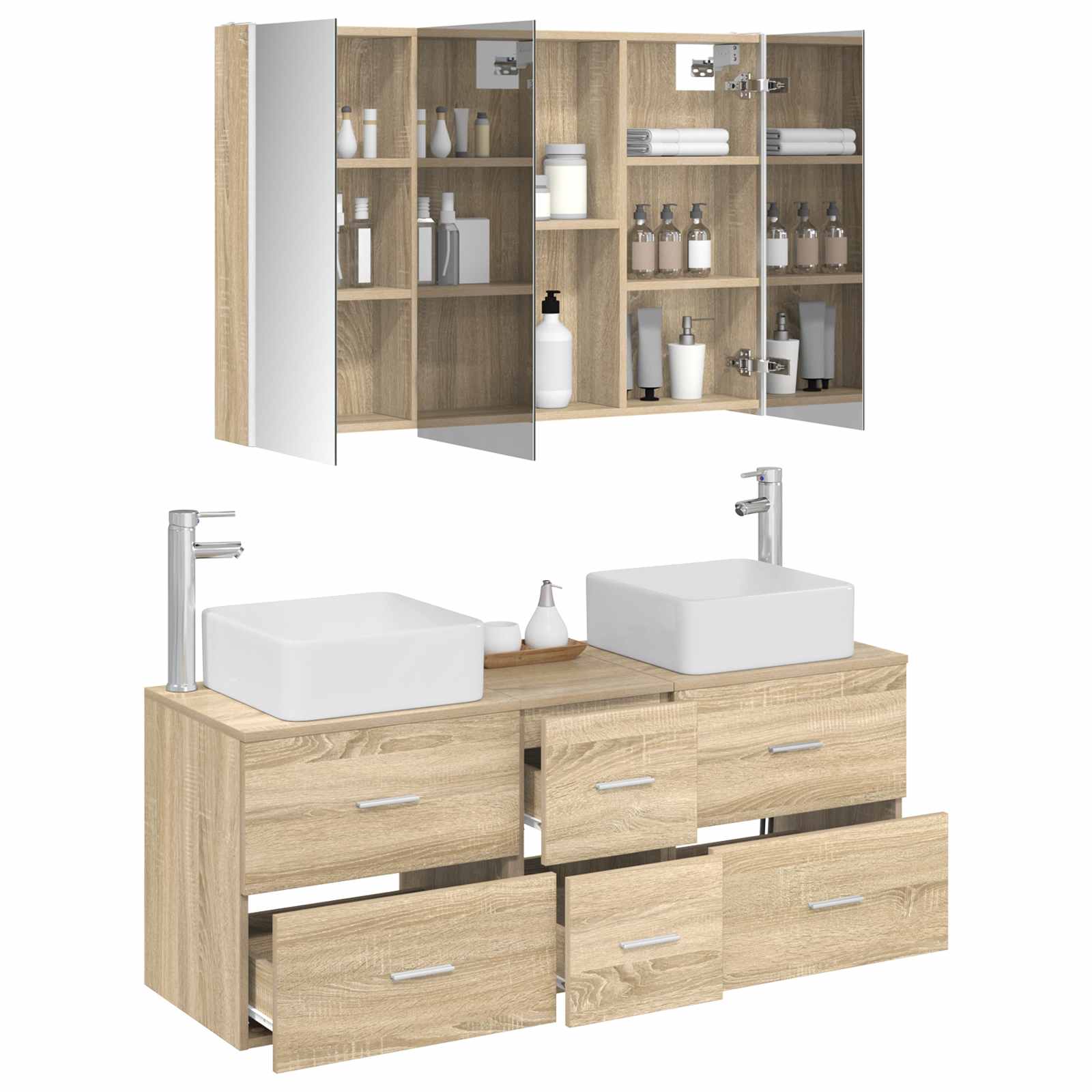 Set namještaja za kupaonicu 4 pcs Hrast sonoma