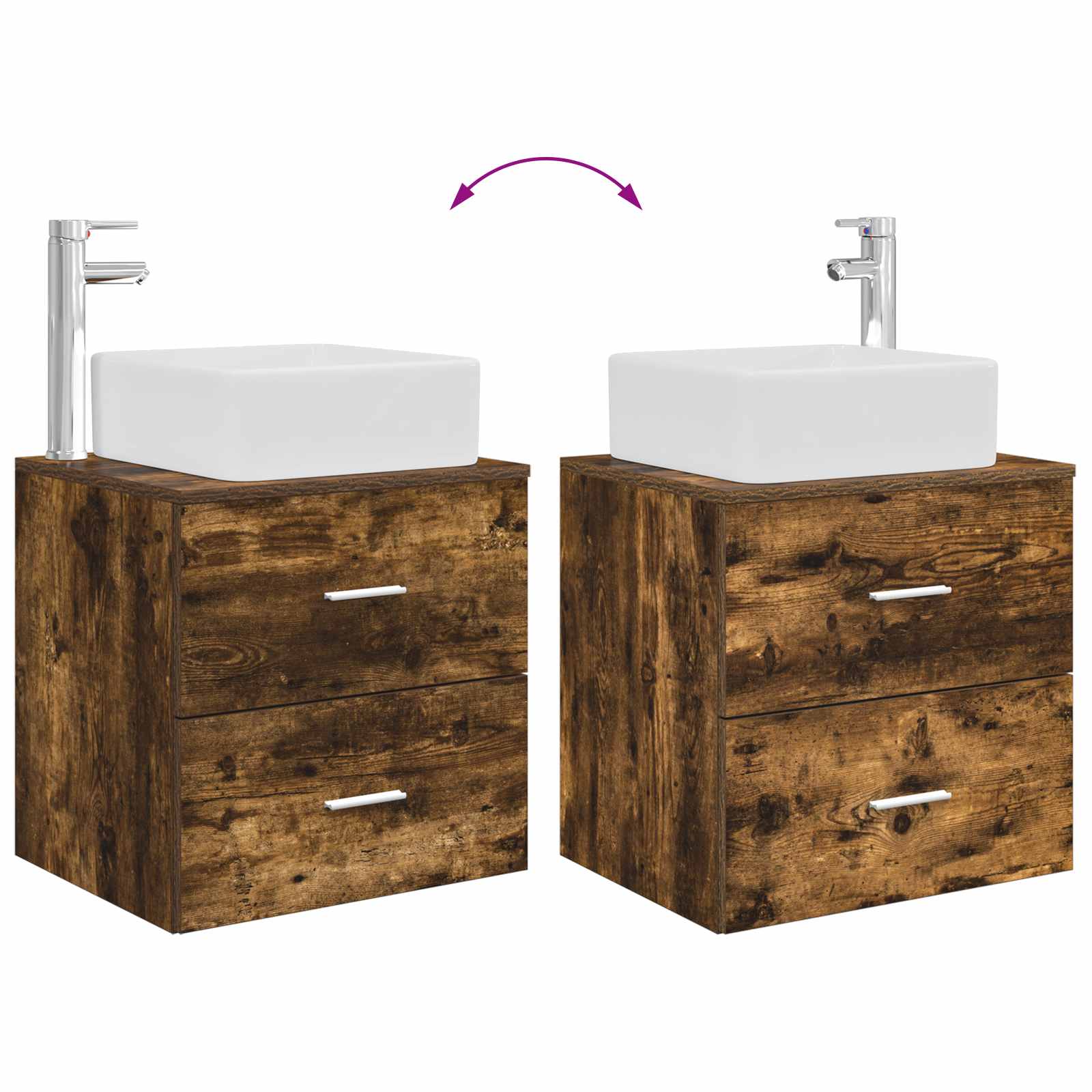 Set namještaja za kupaonicu 4 pcs Dimljeni hrast