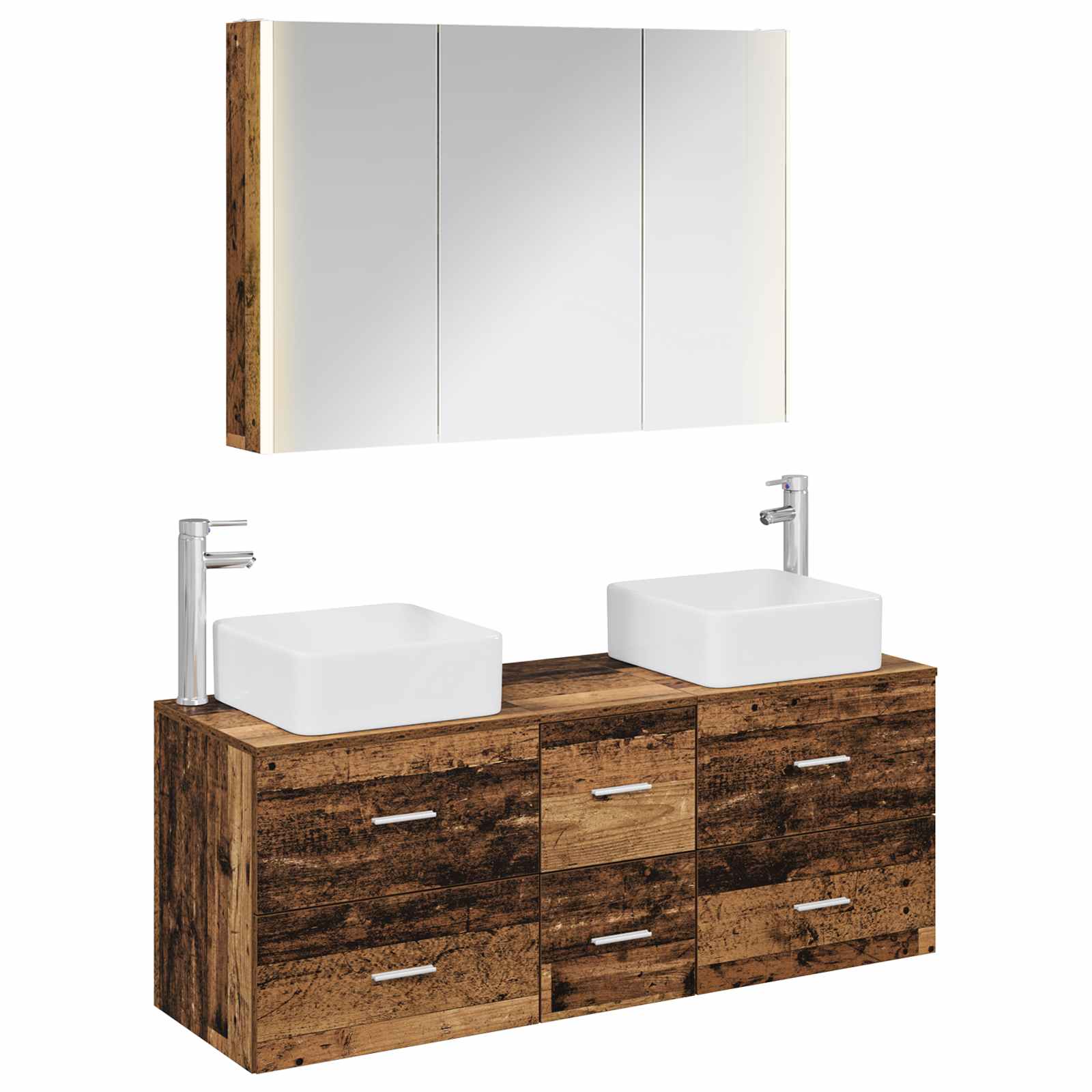 Set namještaja za kupaonicu 4 pcs Staro drvo