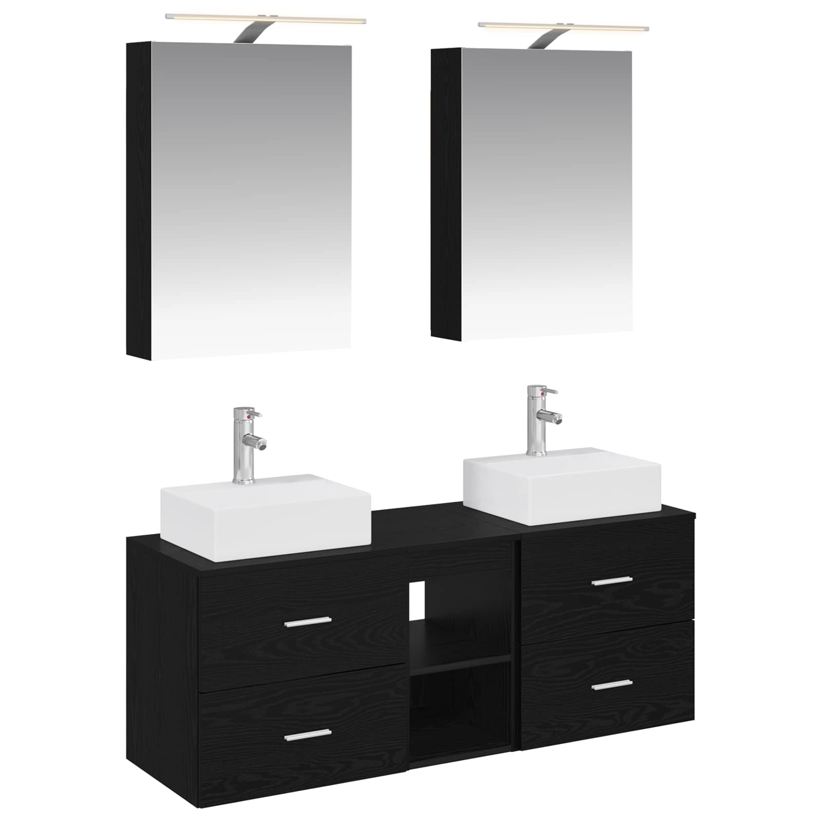 Set namještaja za kupaonicu 5 pcs Crni hrast