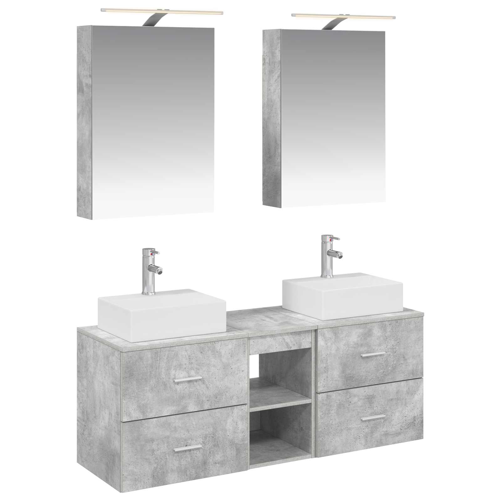 Set namještaja za kupaonicu 5 pcs Betonska siva
