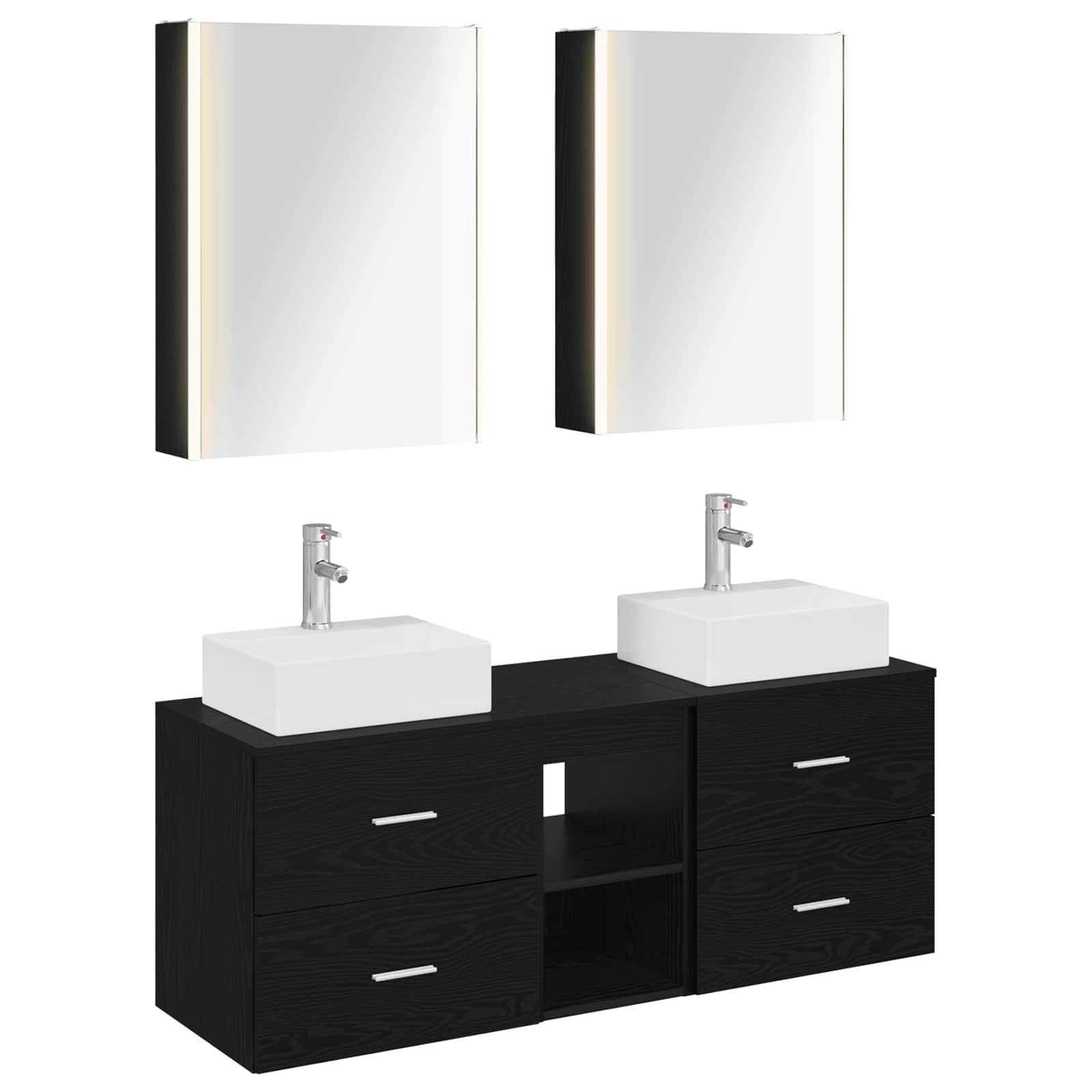 Set namještaja za kupaonicu 5 pcs Crni hrast