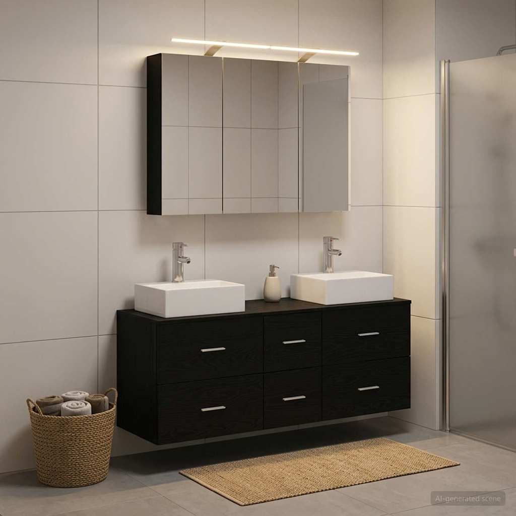 Set namještaja za kupaonicu 4 kom. Crni hrast