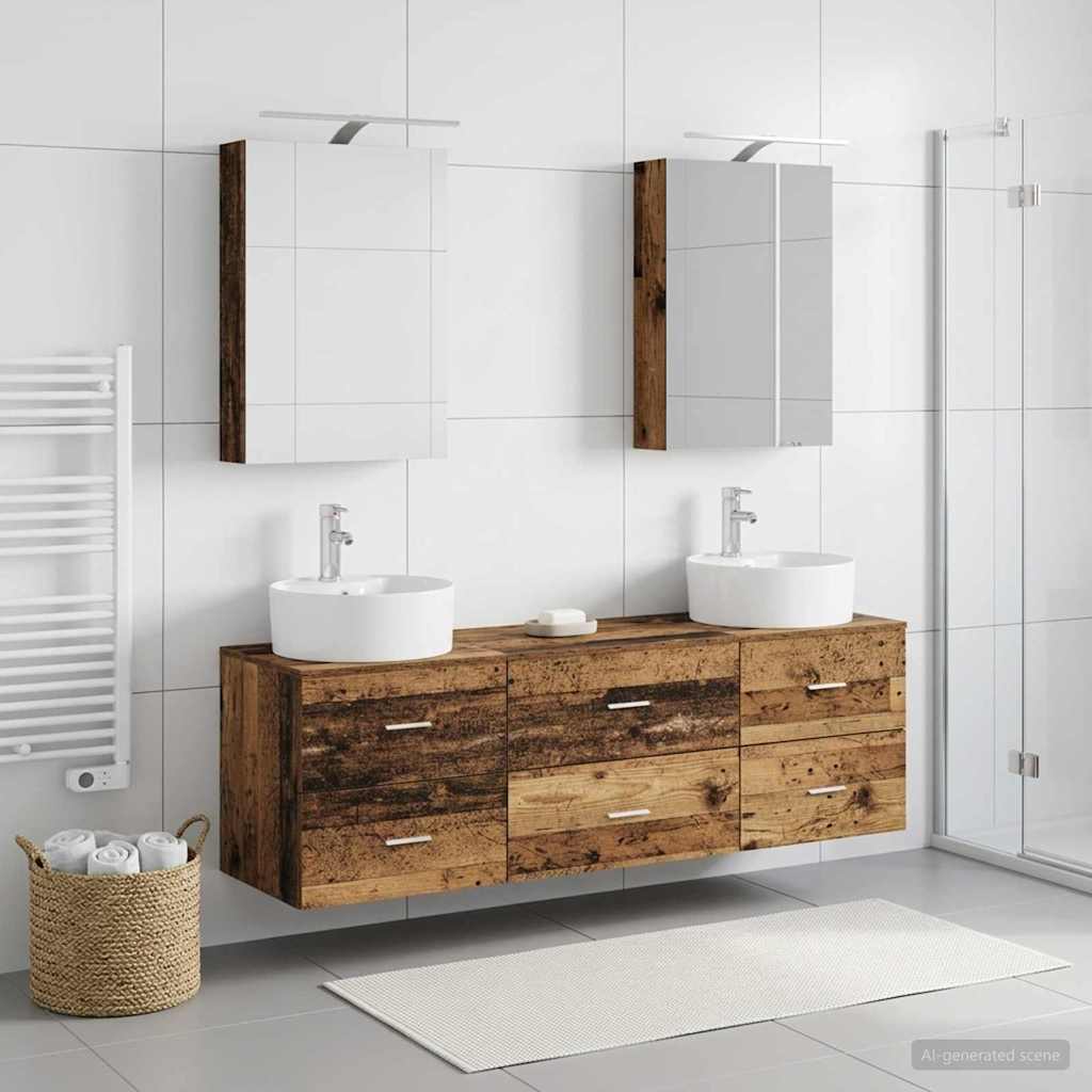 Set namještaja za kupaonicu 5 pcs Staro drvo