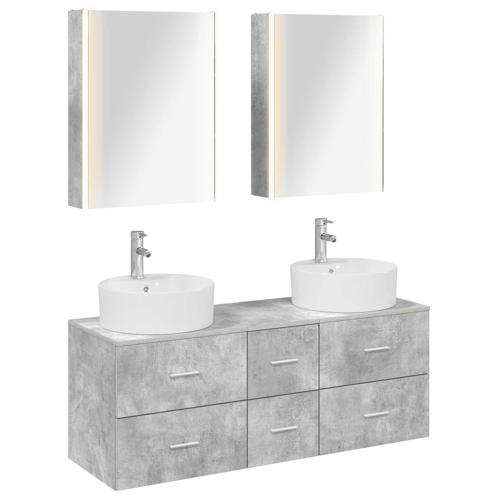 Set namještaja za kupaonicu 5 pcs Betonska siva