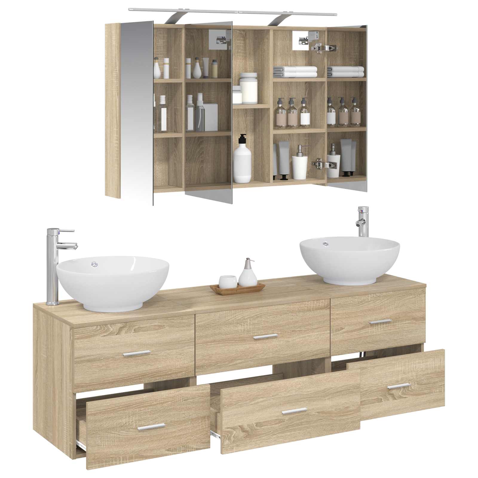Set namještaja za kupaonicu 4 pcs Hrast sonoma