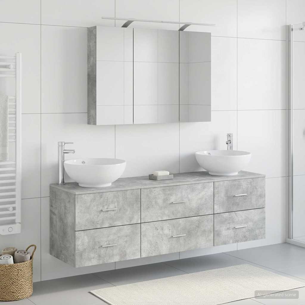 Set namještaja za kupaonicu 4 pcs Betonska siva